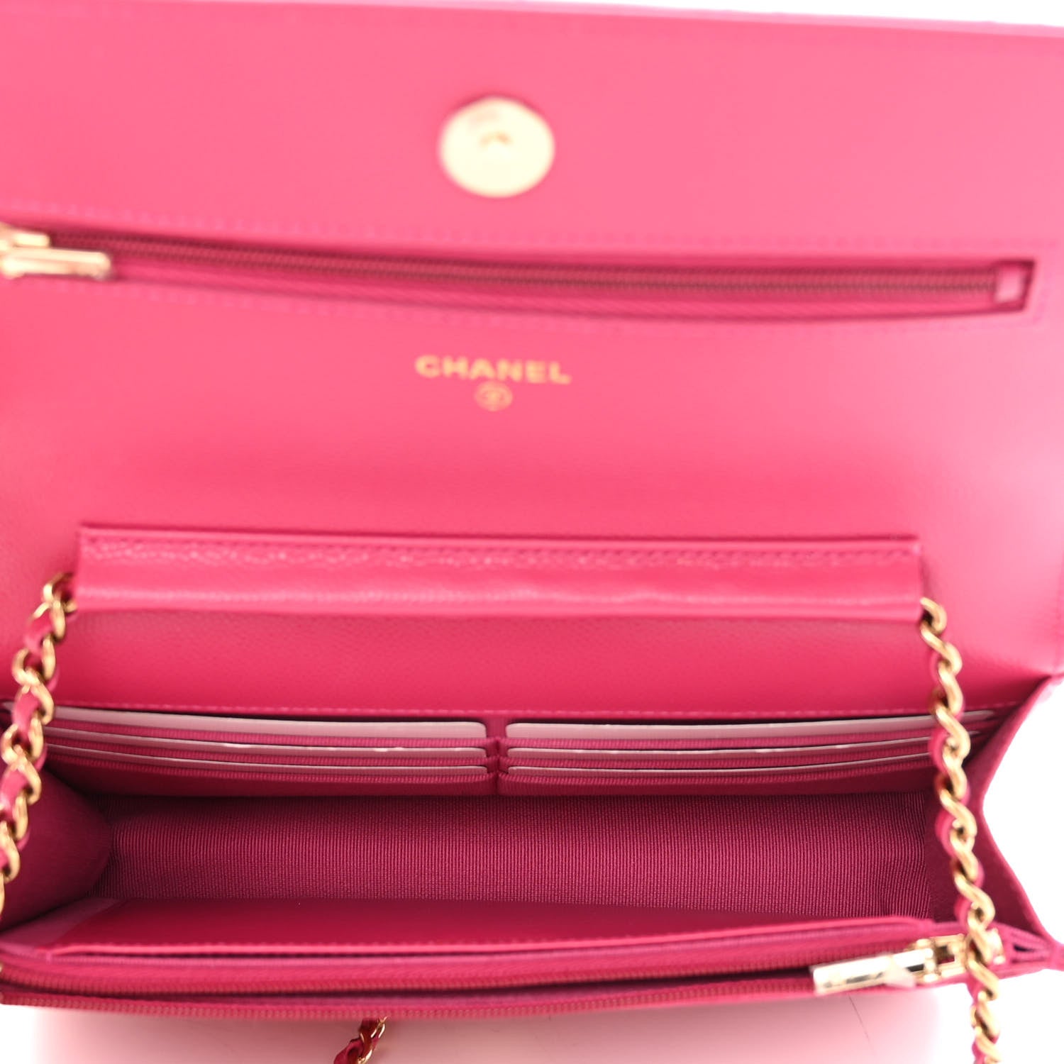 Chanel Caviar Quilted Wallet On Chain WOC Fuchsia 5 of 12