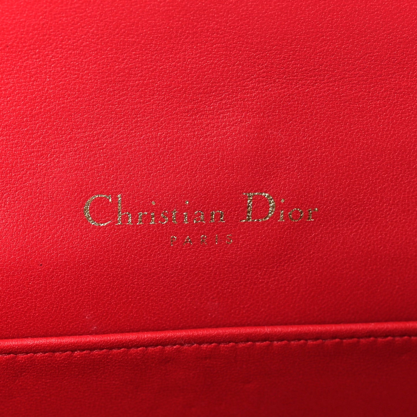 Lambskin Cannage Lady Dior Pouch Red