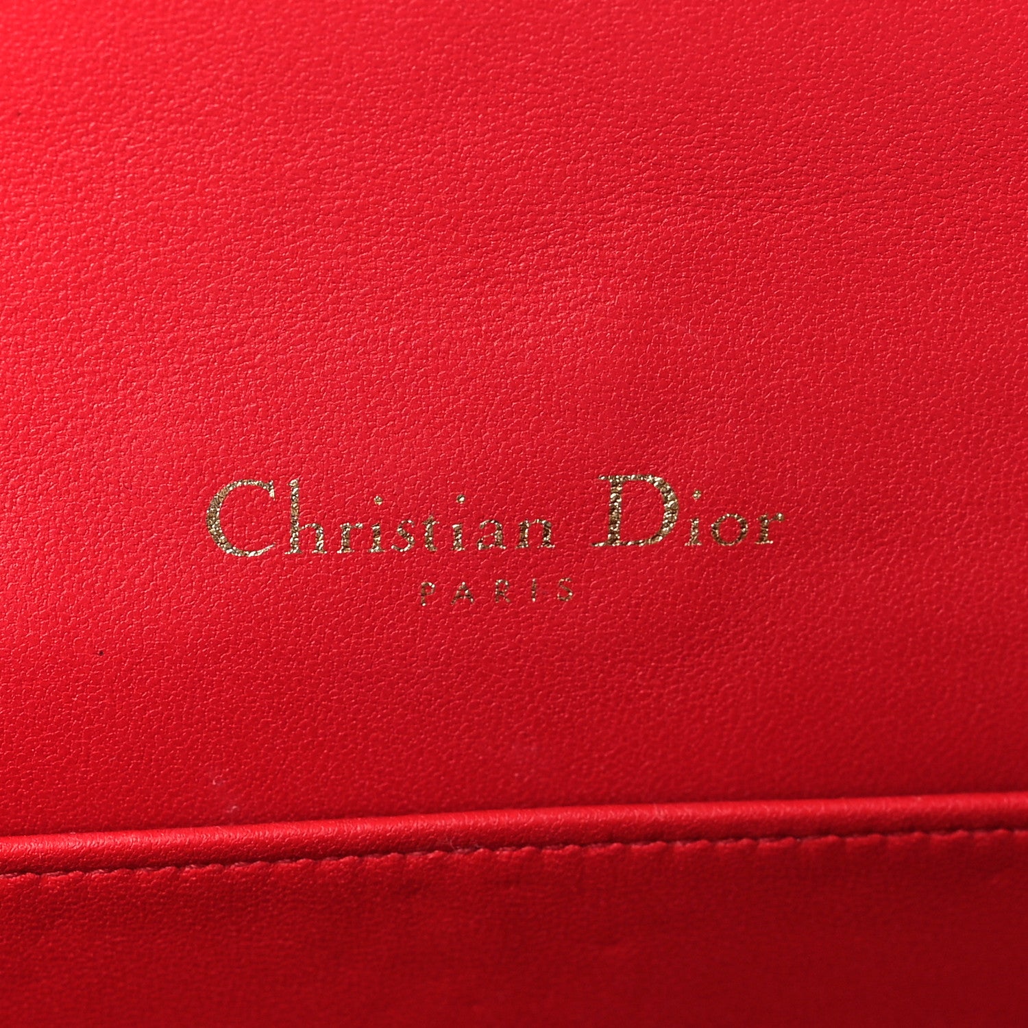 Christian Dior Lambskin Cannage Lady Dior Pouch Red 7 of 10