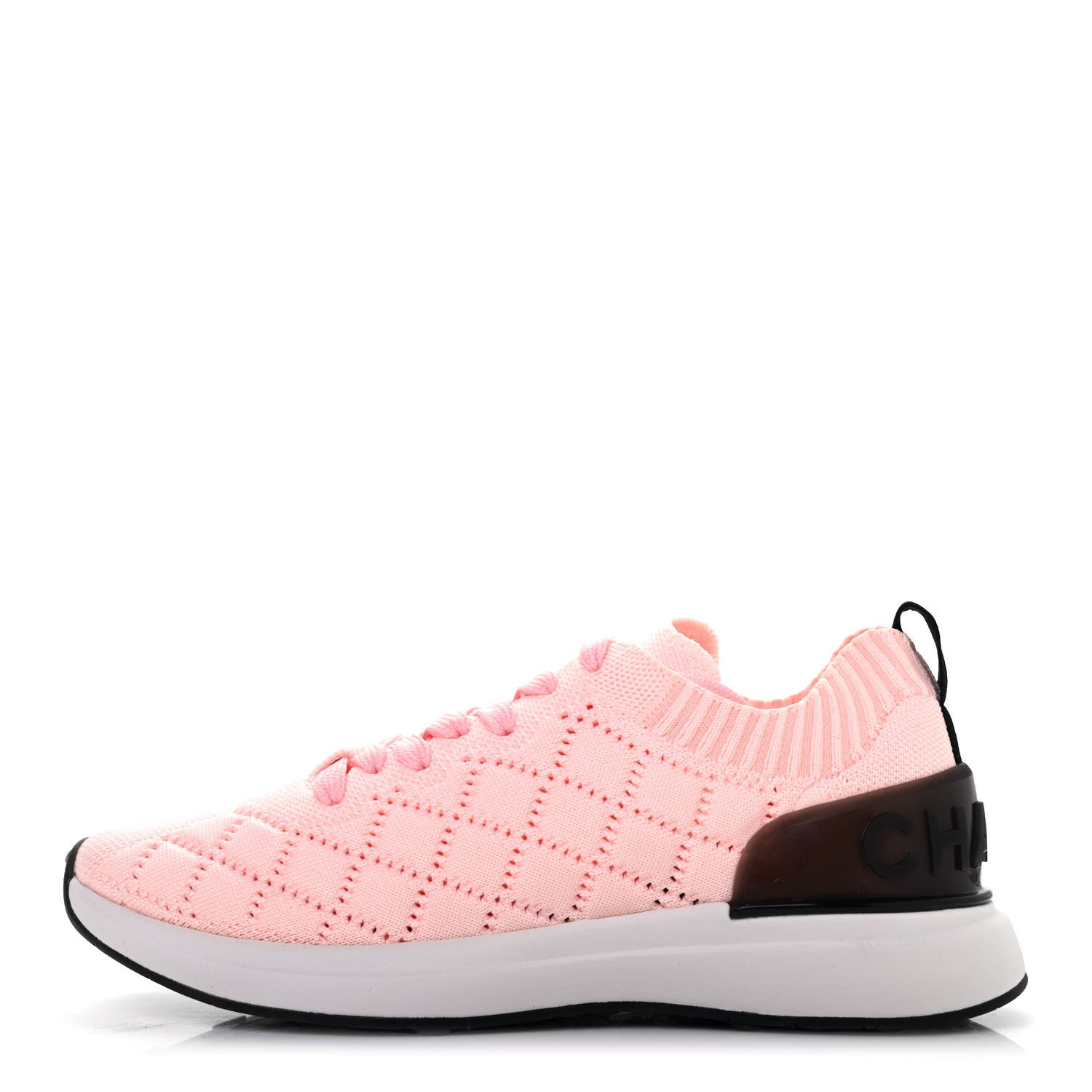 Chanel Mixed Fibers Quilted Womens CC Sneakers 38 Light Pink 1 of 4