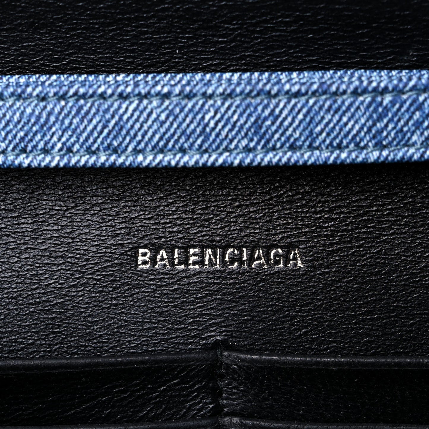 Nappa Denim Printed Hourglass Chain Bag Denim Blue