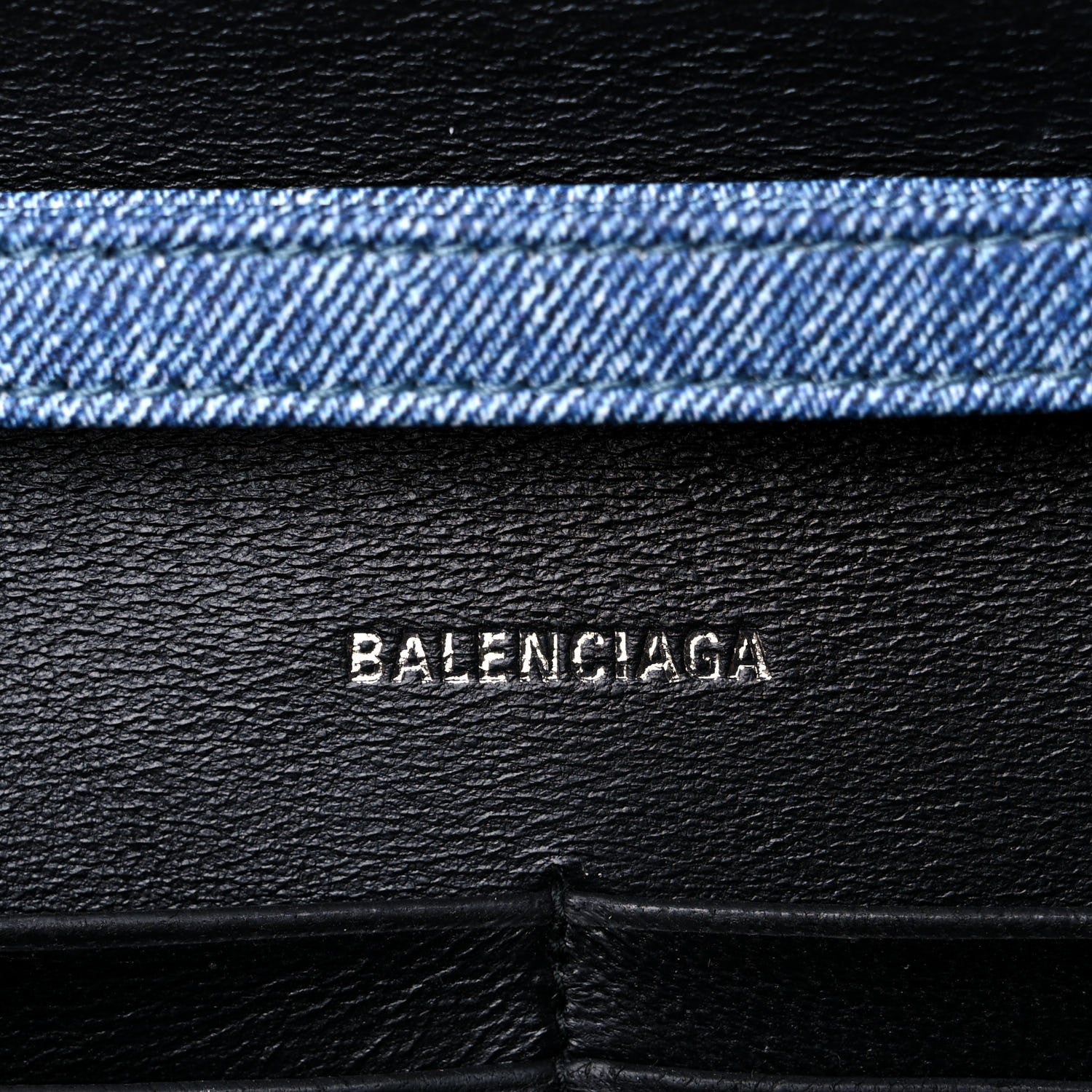 Balenciaga Nappa Denim Printed Hourglass Chain Bag Denim Blue 6 of 10