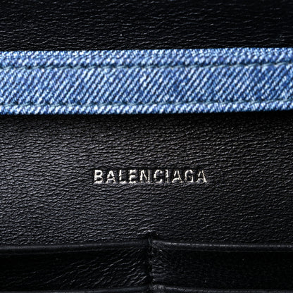 Balenciaga Nappa Denim Printed Hourglass Chain Bag Denim Blue 6 of 10