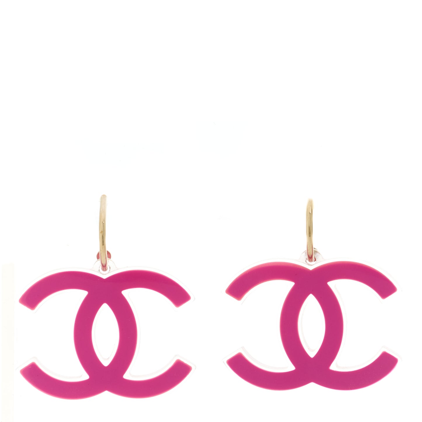 Lucite CC Drop Earrings Pink