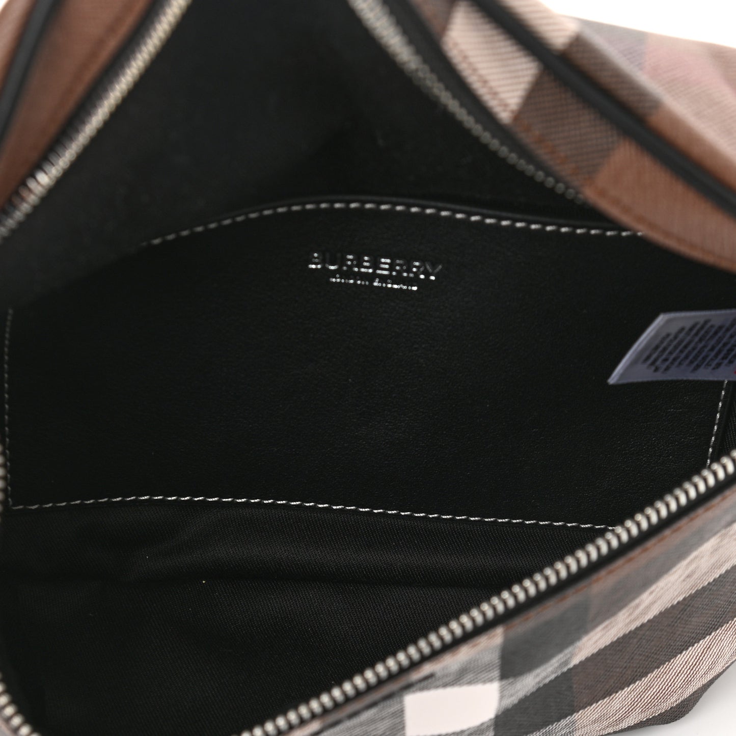 E-canvas Check Bum Bag Dark Birch Brown
