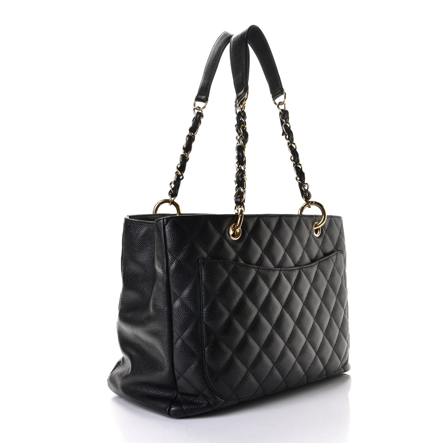 Caviar Quilted Grand Shopping Tote GST Black