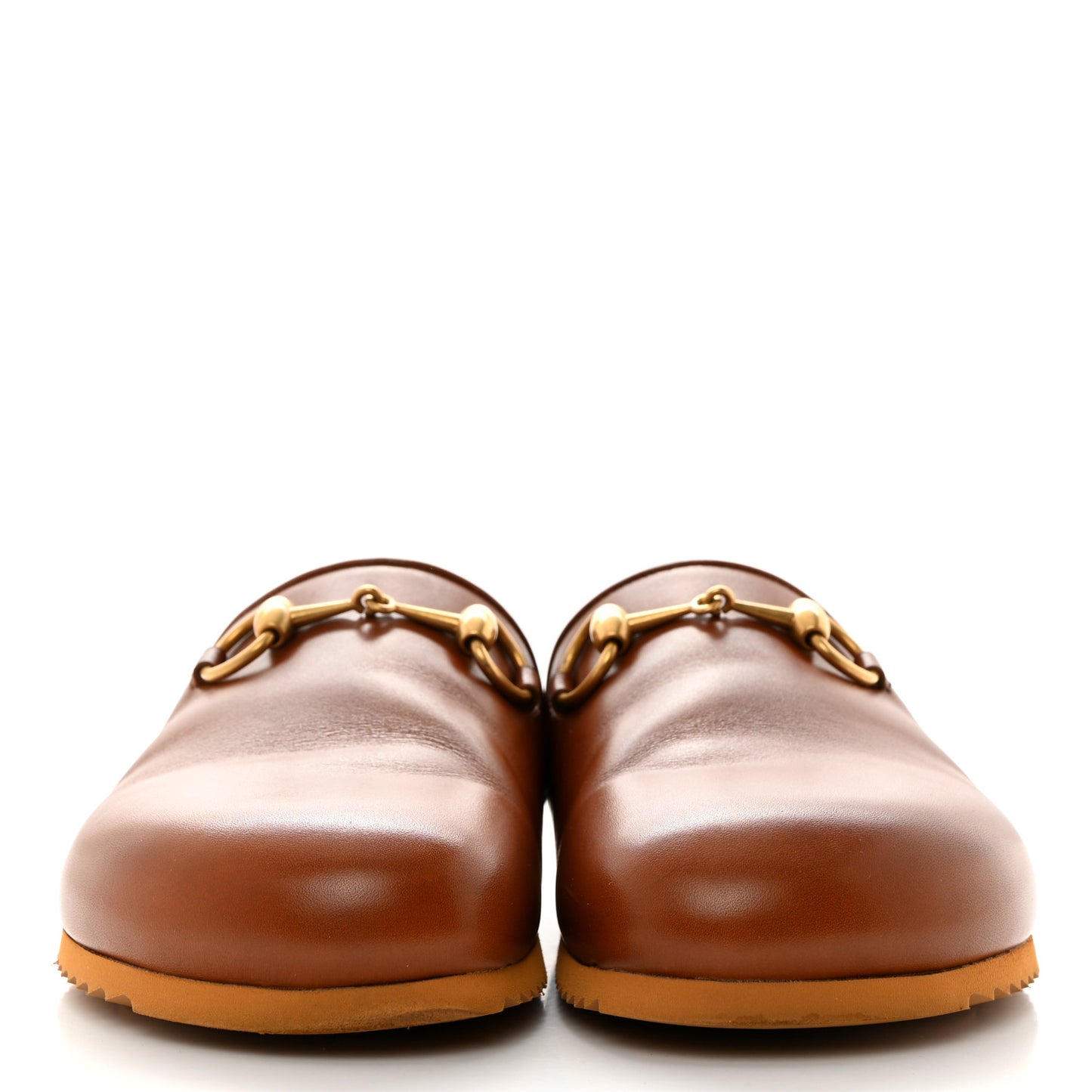 Jakarta Calfskin Womens Horsebit Slippers 36.5 Brown