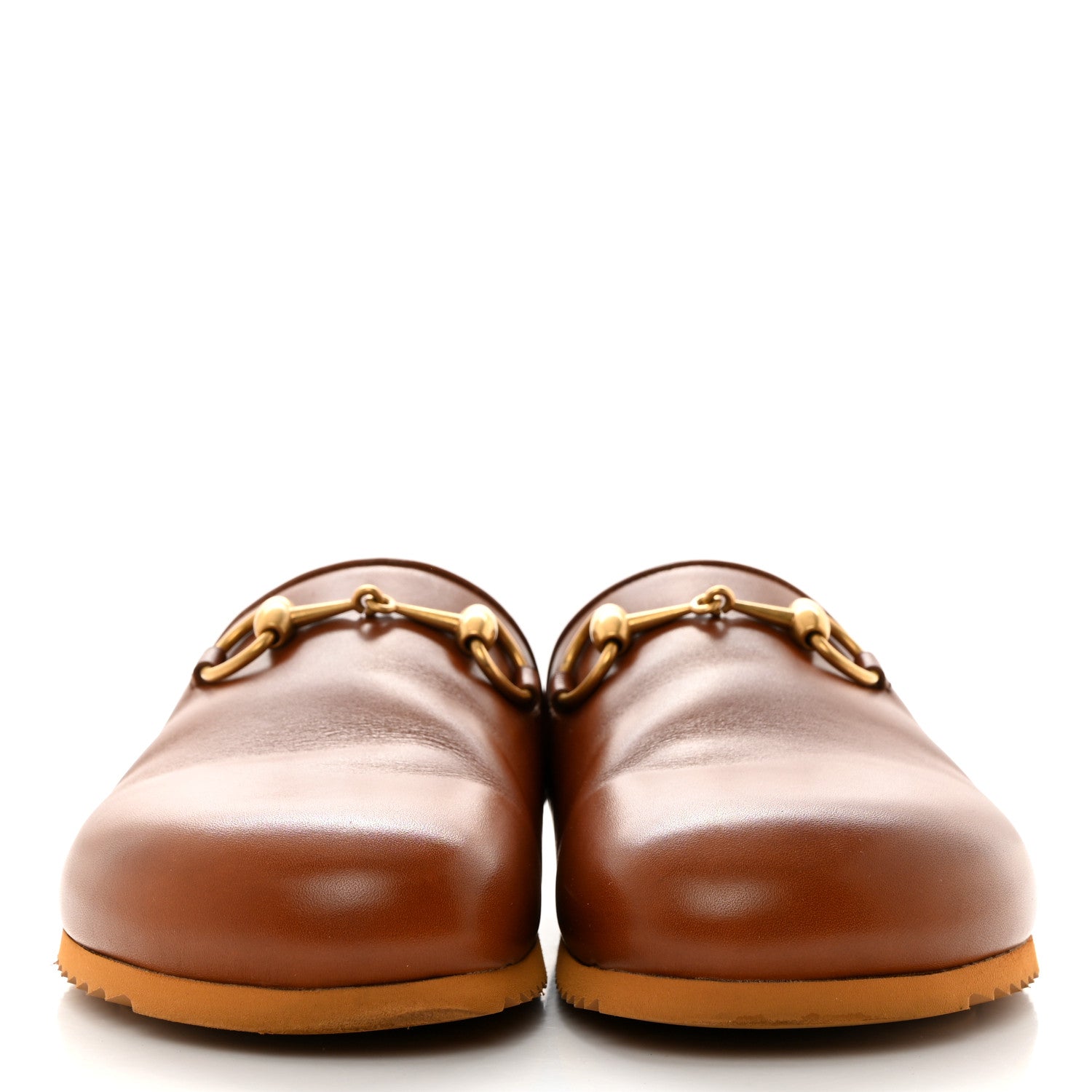 Gucci Jakarta Calfskin Womens Horsebit Slippers 36.5 Brown 2 of 10