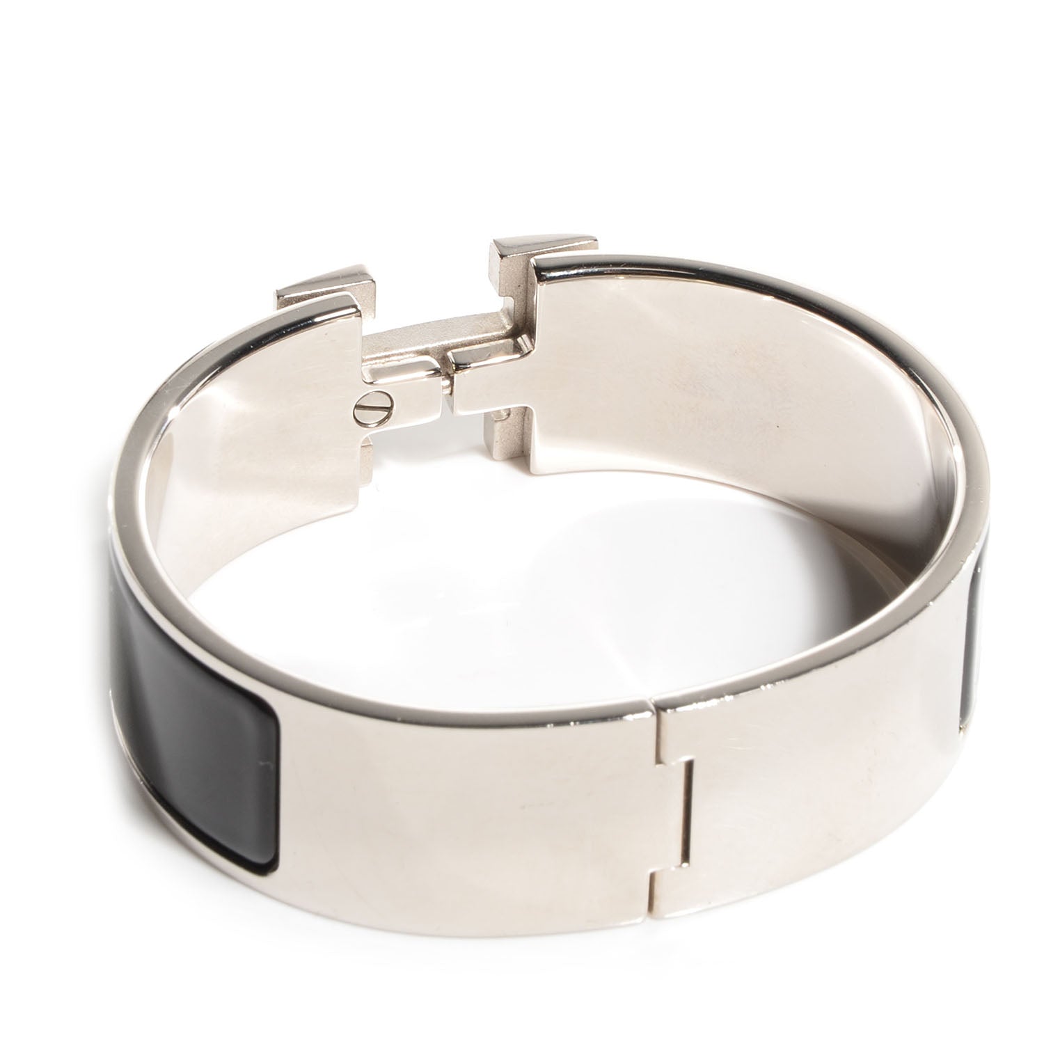 Hermes Enamel Wide Clic Clac H Bracelet GM Black 3 of 5