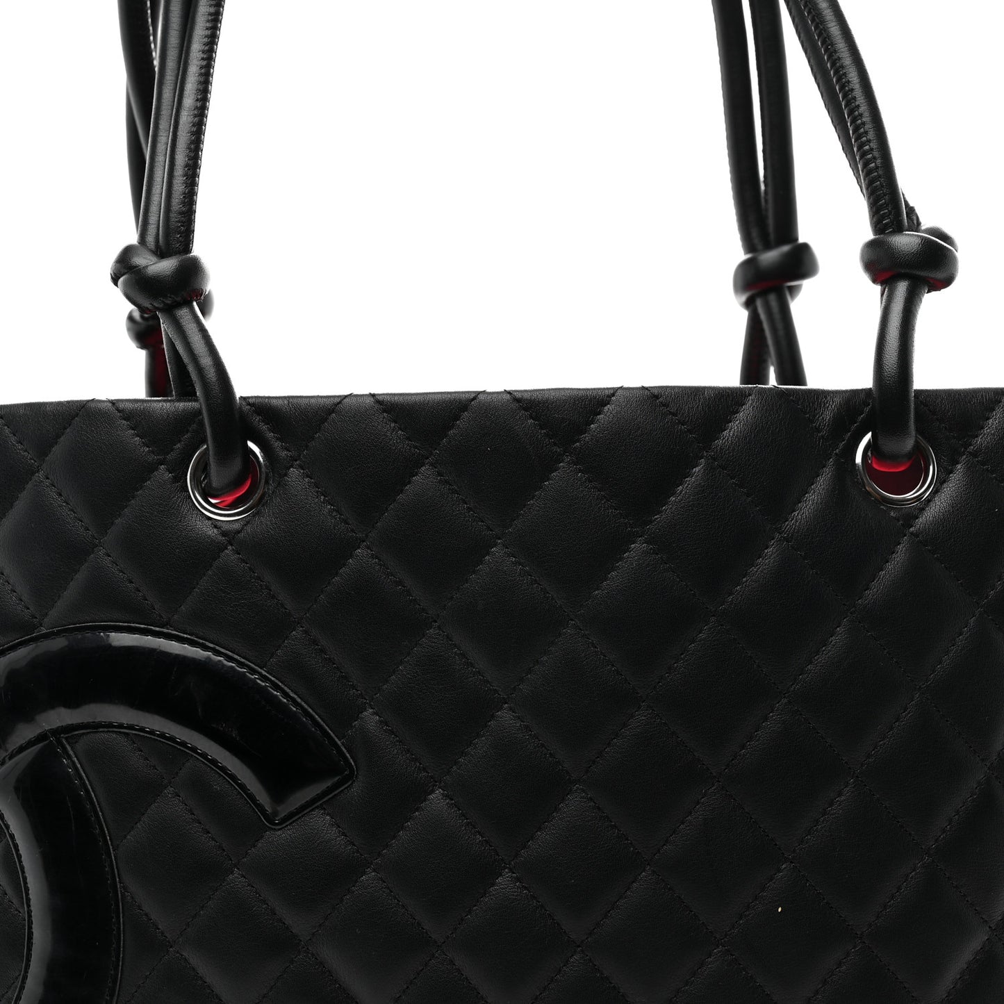 Calfskin Quilted Large Cambon Tote Black