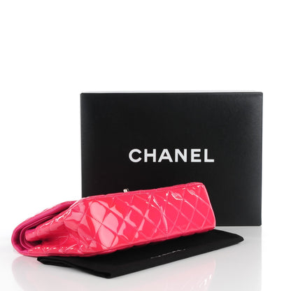 Chanel Patent Calfskin Quilted Jumbo Double Flap Fuchsia 4 of 8
