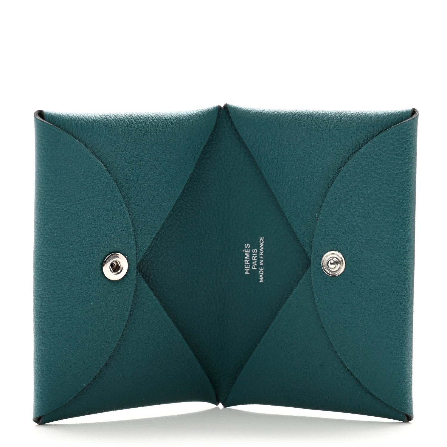 Hermes Chevre Mysore Calvi Card Case Vert Bosphore 5 of 8