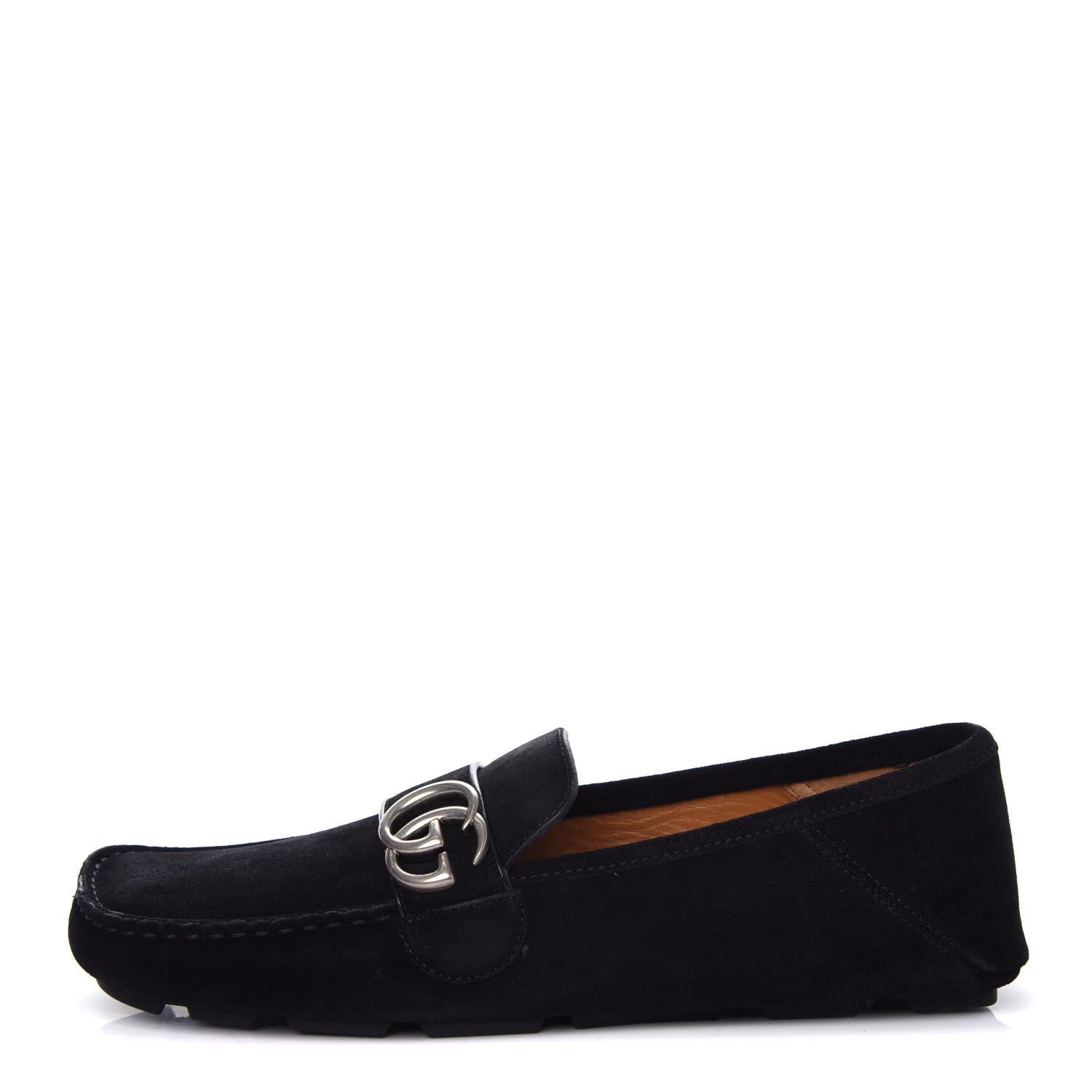 Gucci Suede Mens Driver Queen Loafers 8 Black 1 of 12