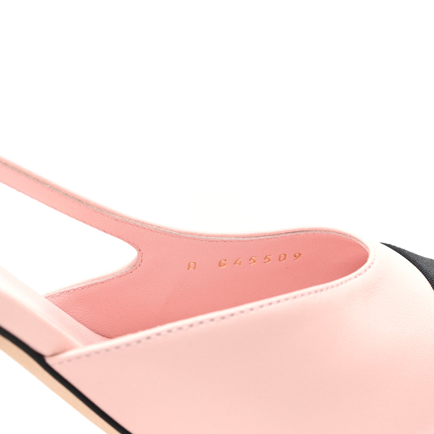 Lambskin Grosgrain Cap Toe CC Slingback Pumps 38.5 Light Pink Black