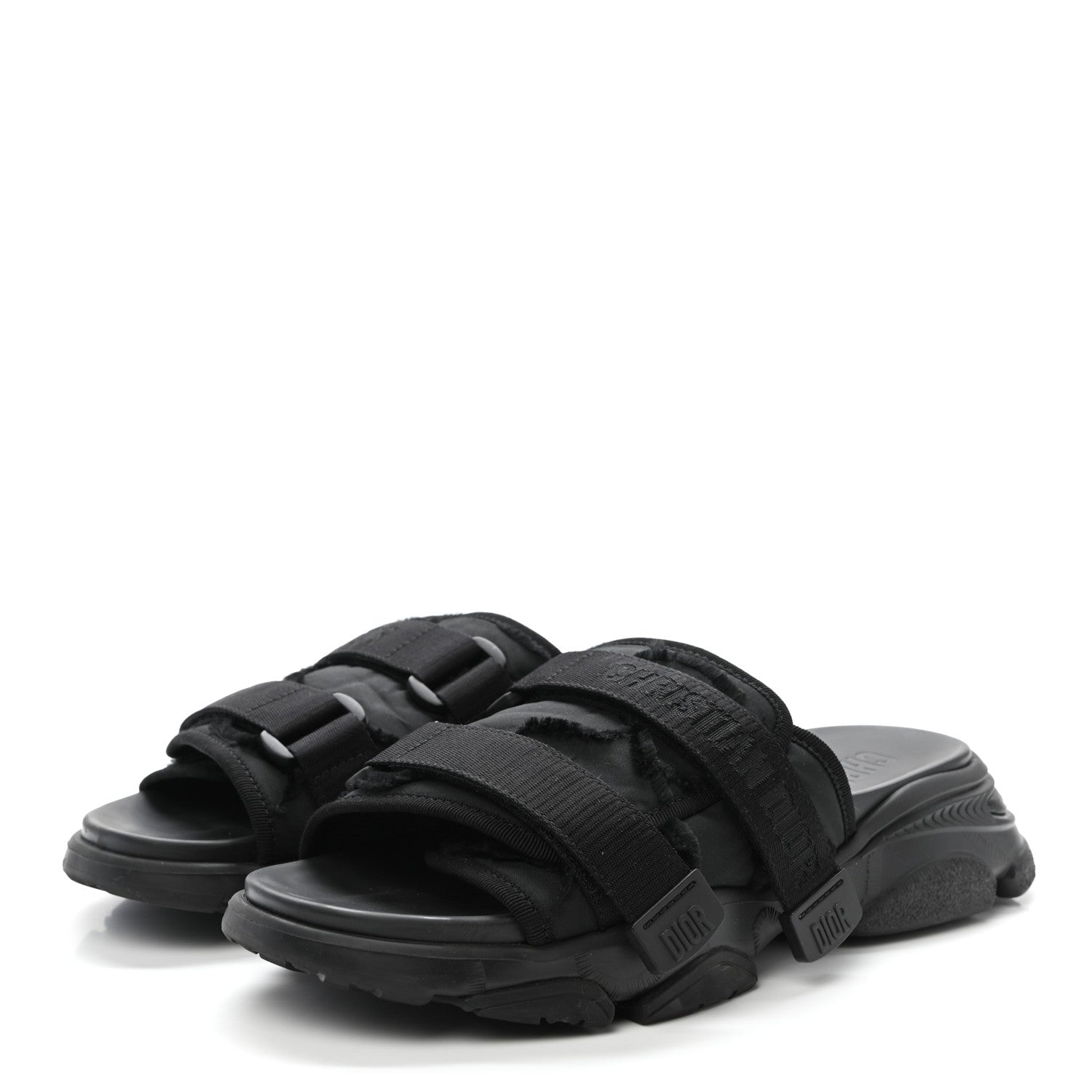 Christian Dior Technical Fabric Camouflage D-Wander Slide Sandals 40 Black 3 of 9