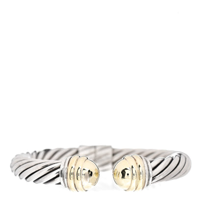 David Yurman Sterling Silver 14K Yellow Gold 10mm Cable Classics Bracelet 1 of 4