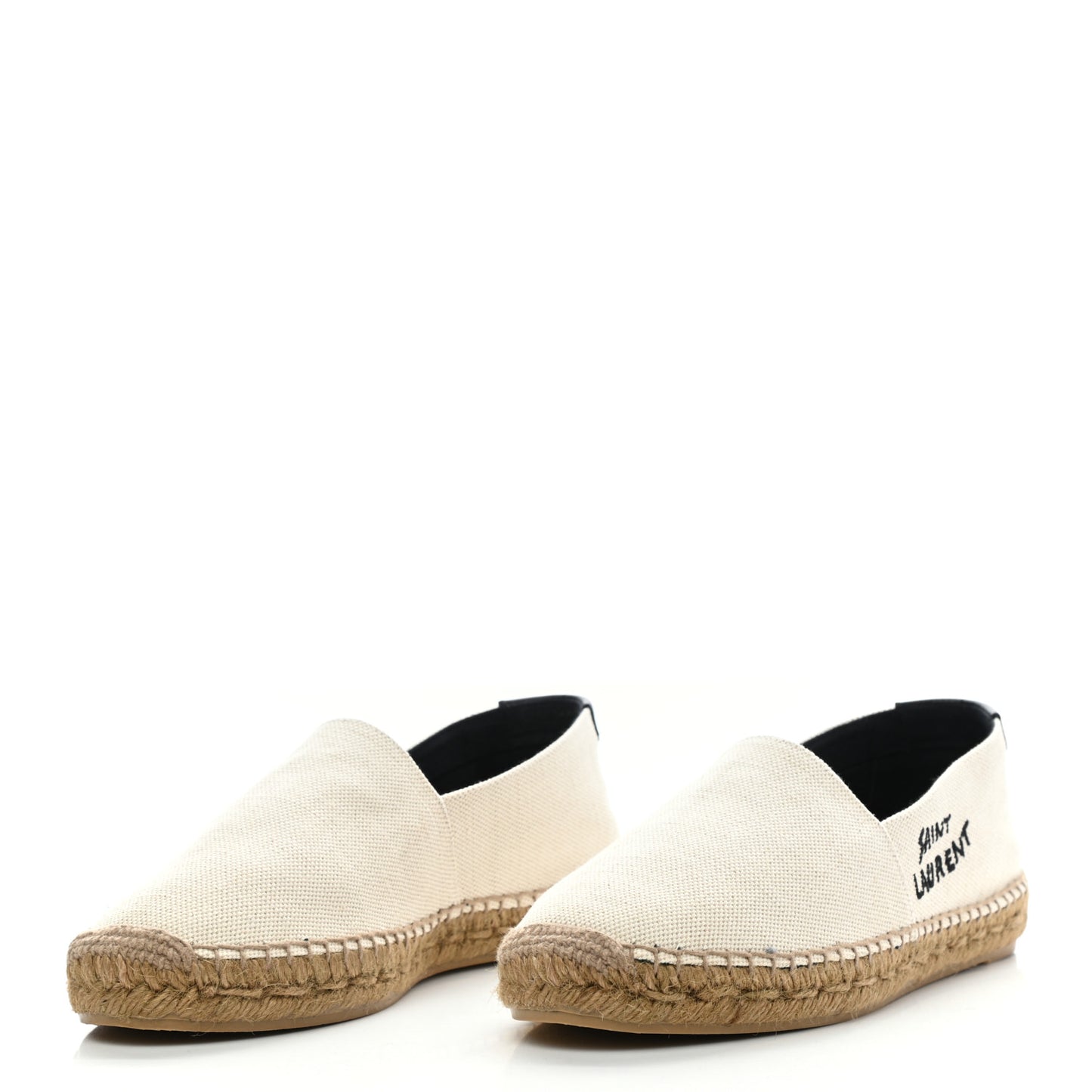 Canvas Elba Logo Embroidered Espadrilles 38 Panna