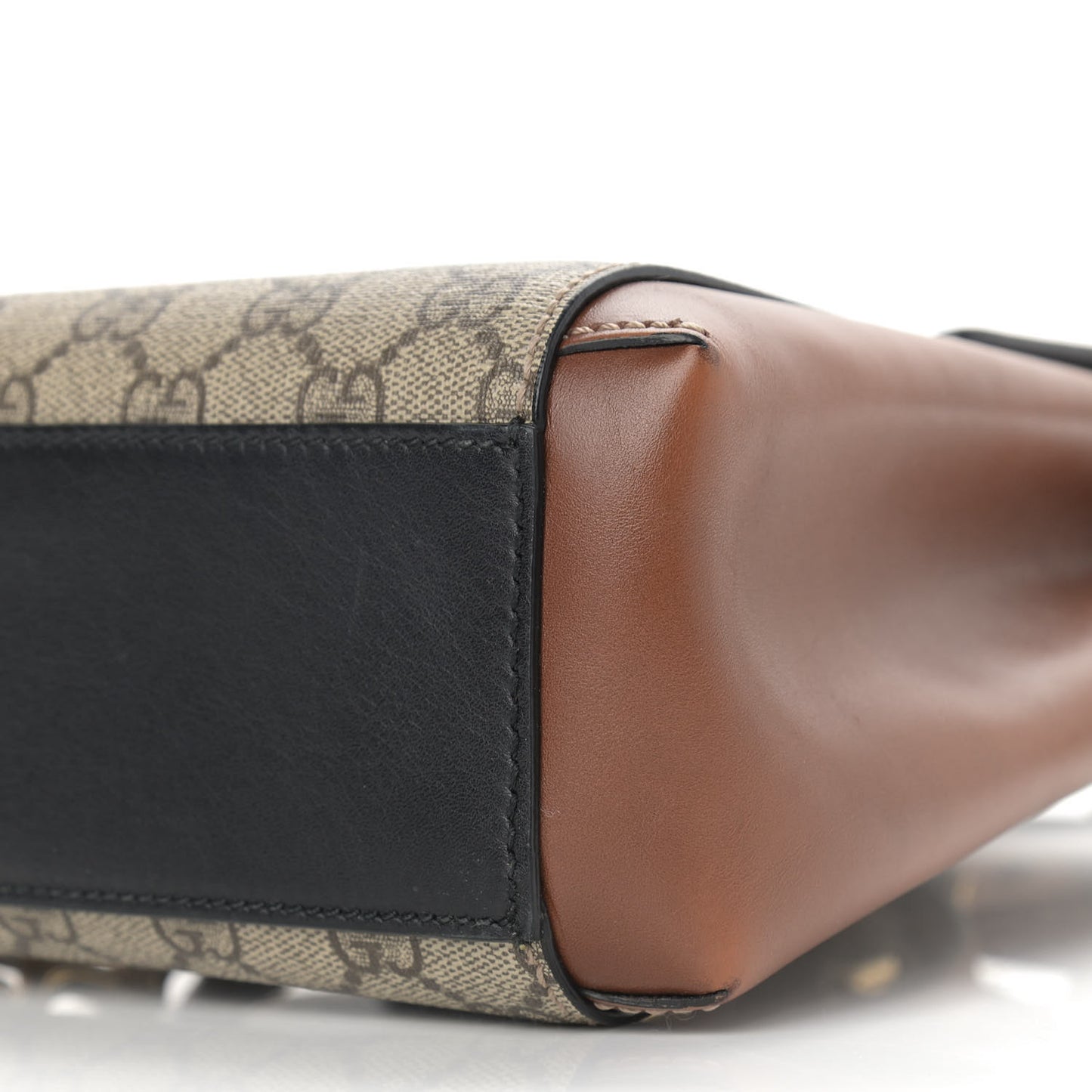 GG Supreme Monogram Calfskin Padlock Backpack Beige Cuir Black