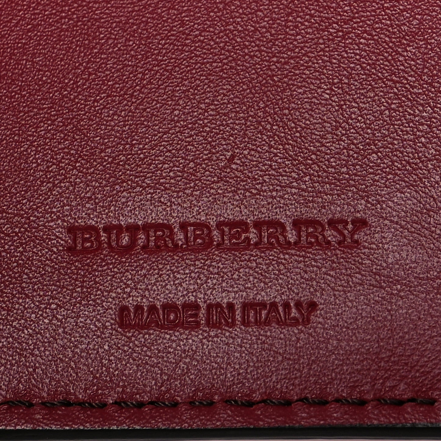 Grainy Calfskin House Check Wellington Wallet Red