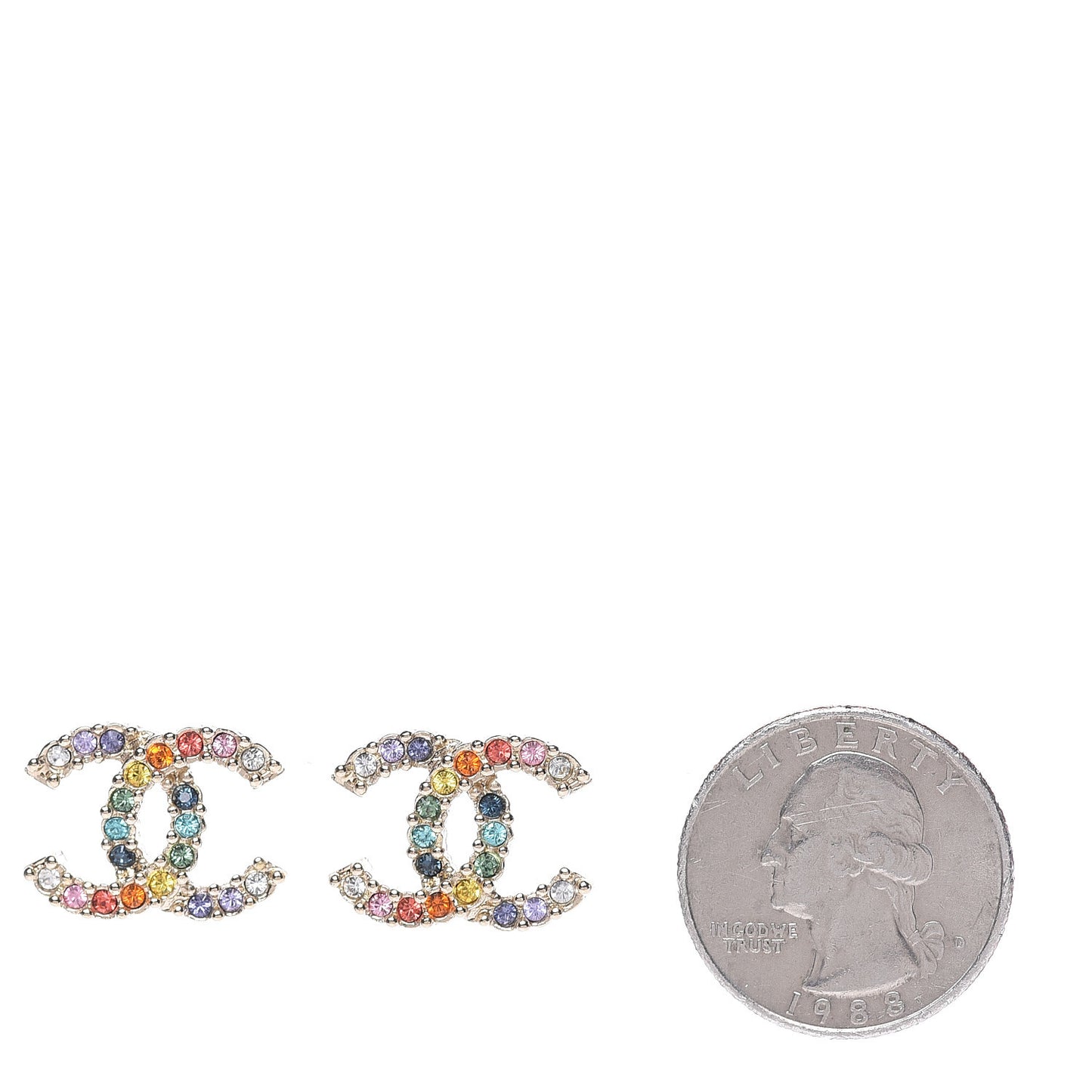 Crystal Over The Rainbow CC Earrings Gold Multicolor