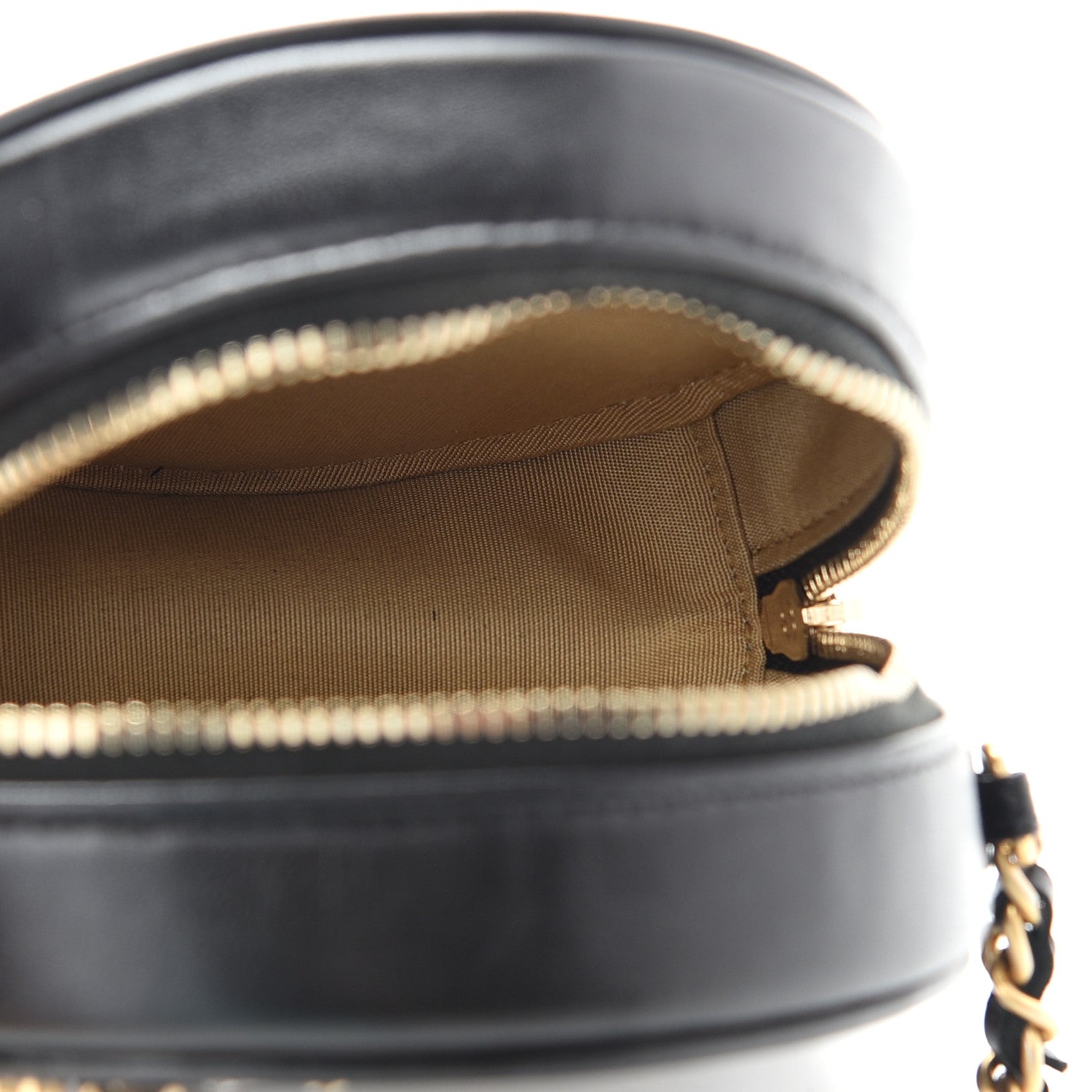 Chanel Lambskin Quilted Lucky Charms CC Round Clutch With Chain Black 5 of 9