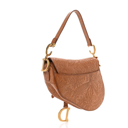 Christian Dior Calfskin Laser Cut Saddle Bag Brown Multicolor 3 of 8