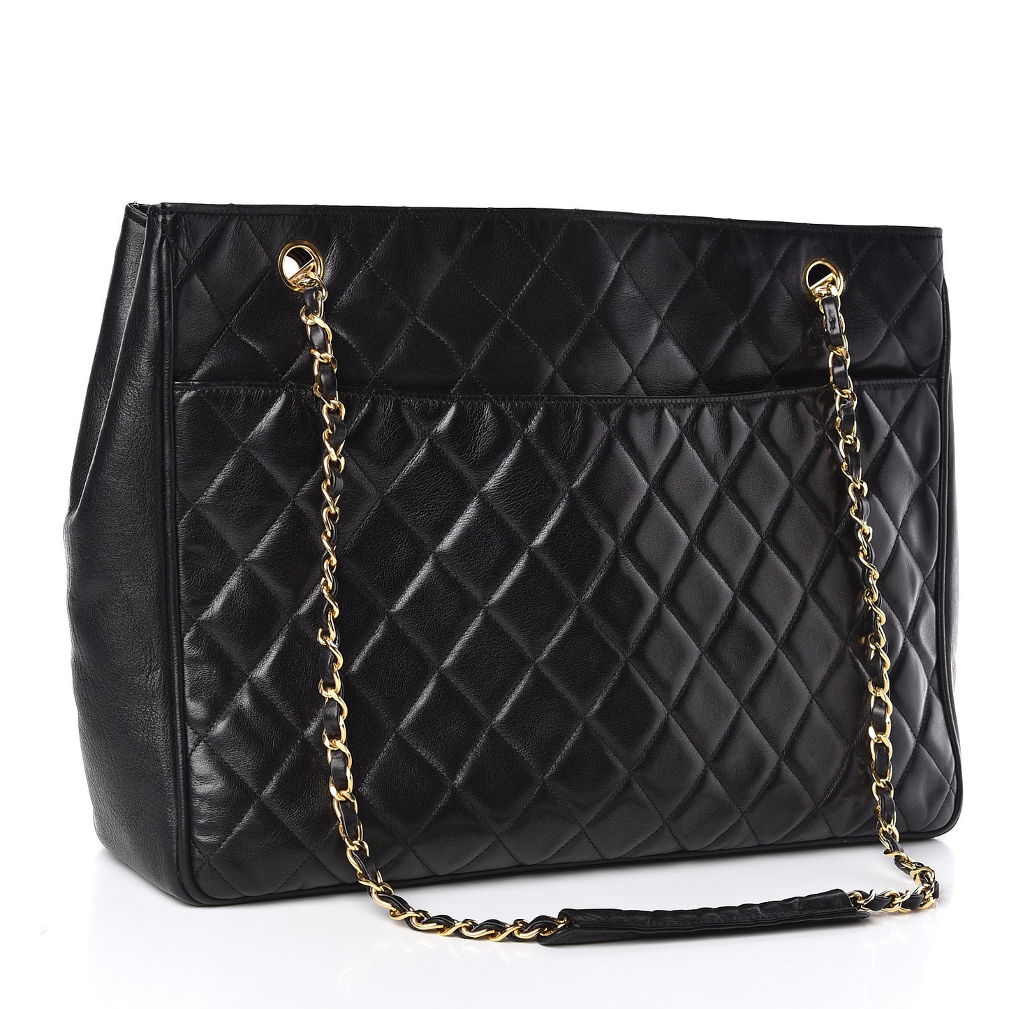 Lambskin Quilted Shoulder Bag Black