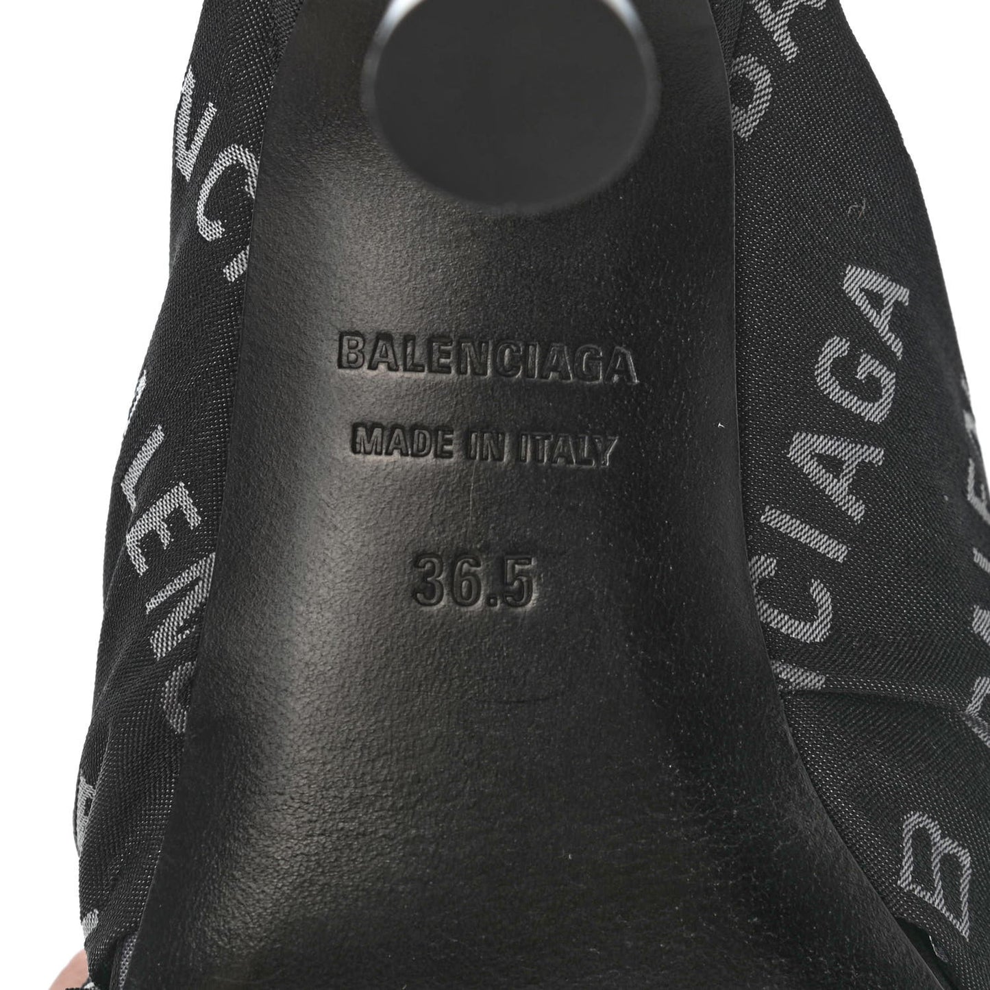Jacquard Allover Logo Drapy 80mm Sandals 36.5 Black White