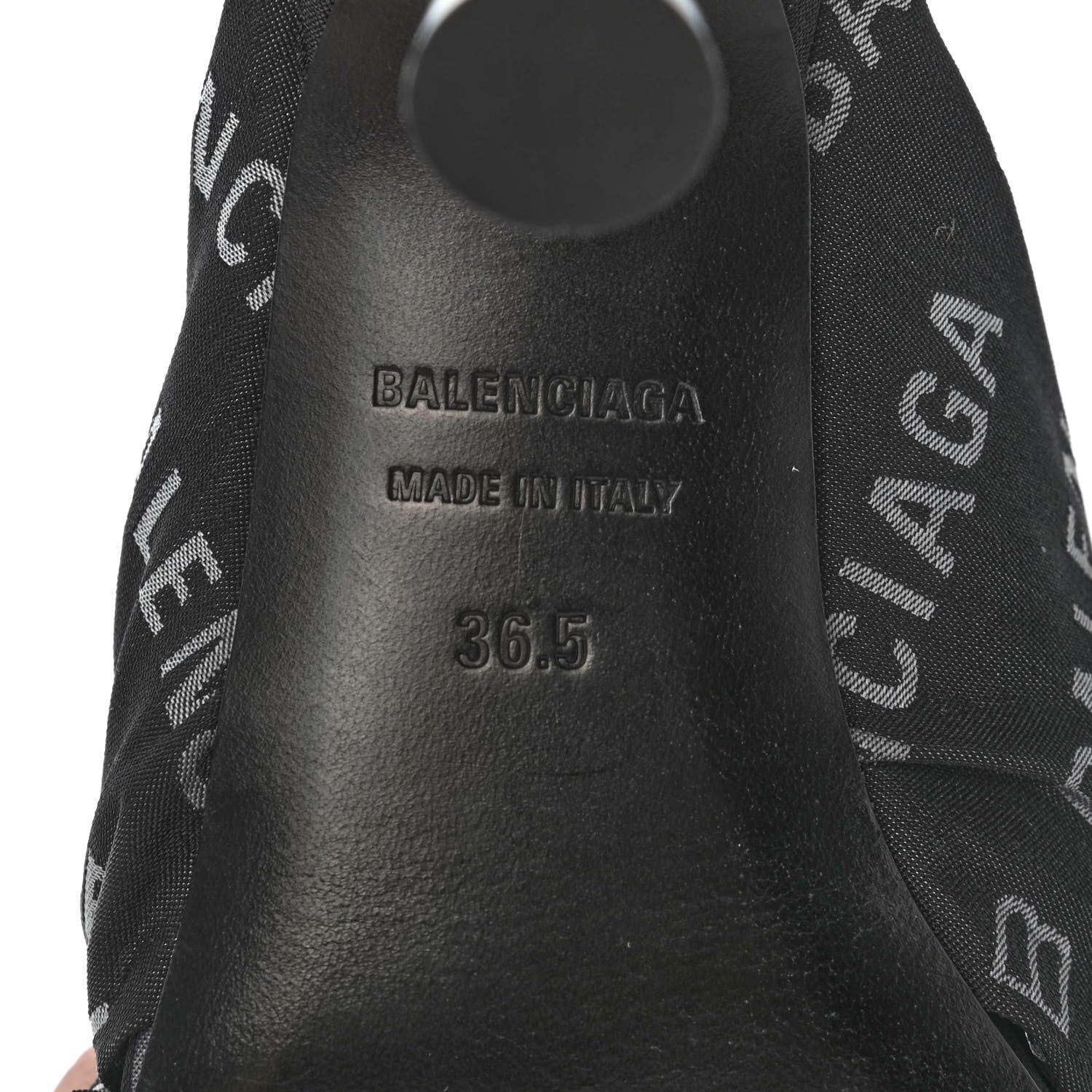 Balenciaga Jacquard Allover Logo Drapy 80mm Sandals 36.5 Black White 12 of 18