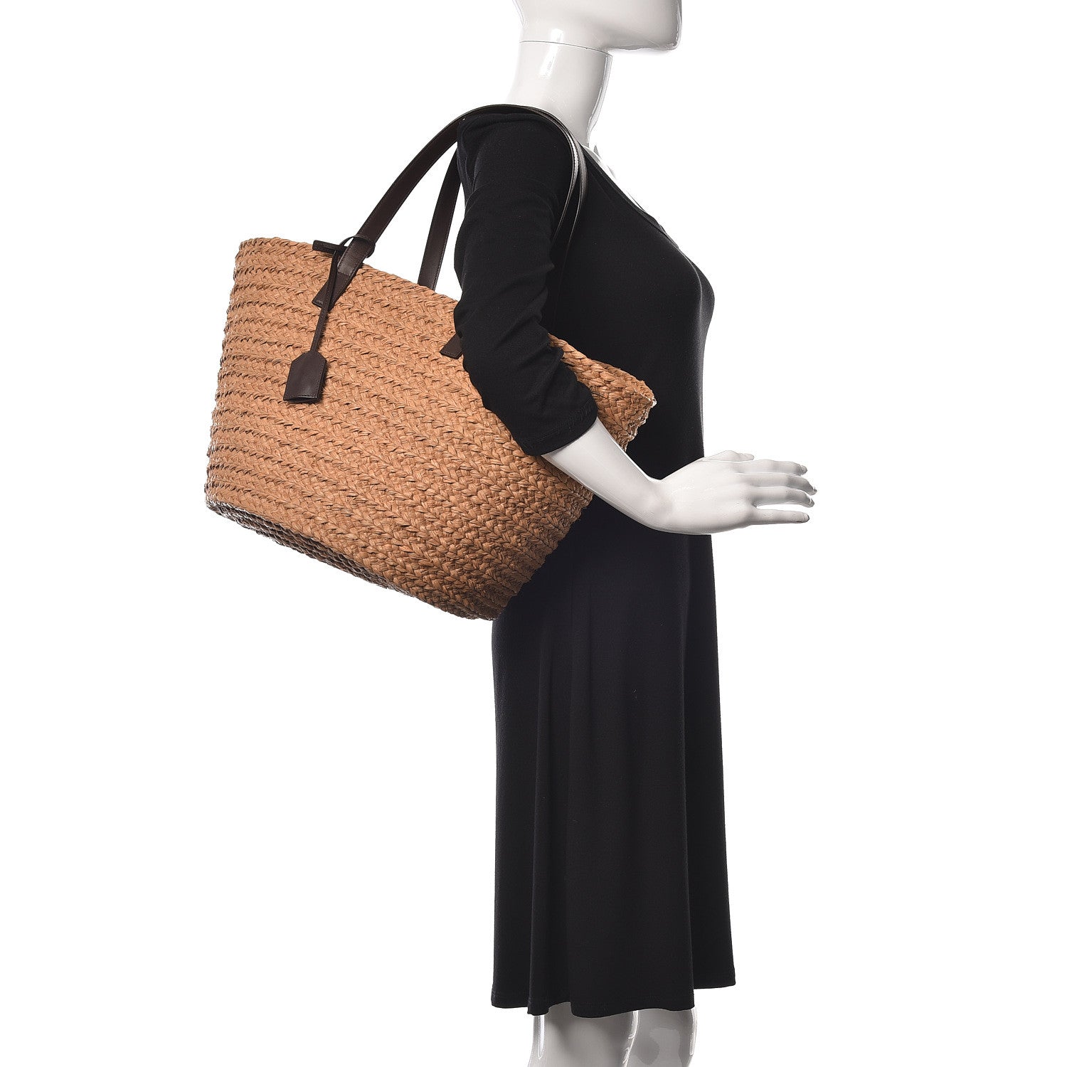 Saint Laurent Raffia Calfskin Medium Panier Tote 2 of 9