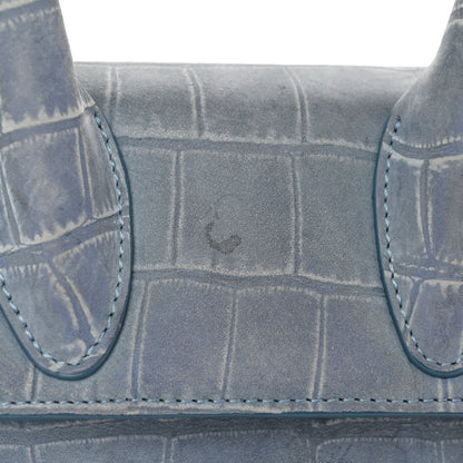 Jacquemus Suede Crocodile Embossed Le Chiquito Moyen Blue 7 of 11