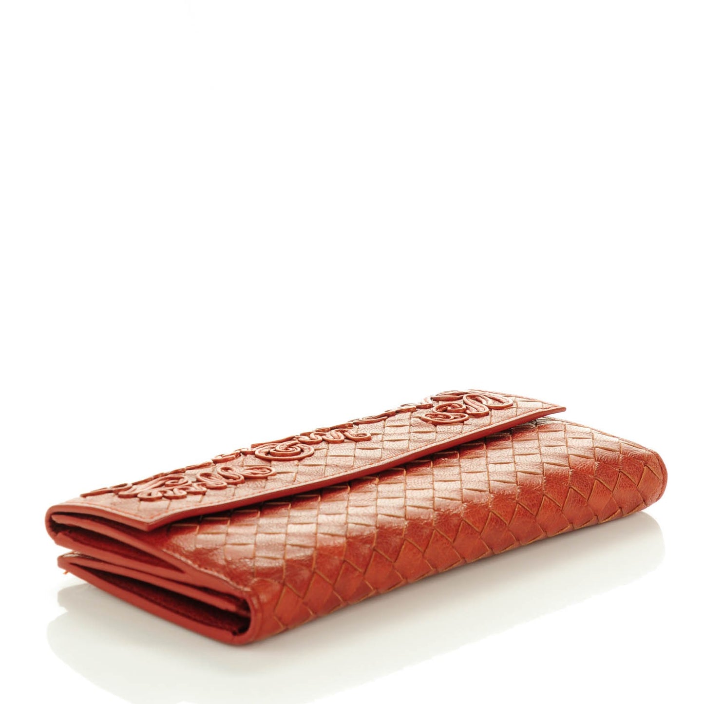 Goatskin Intrecciato Continental Wallet Pompei