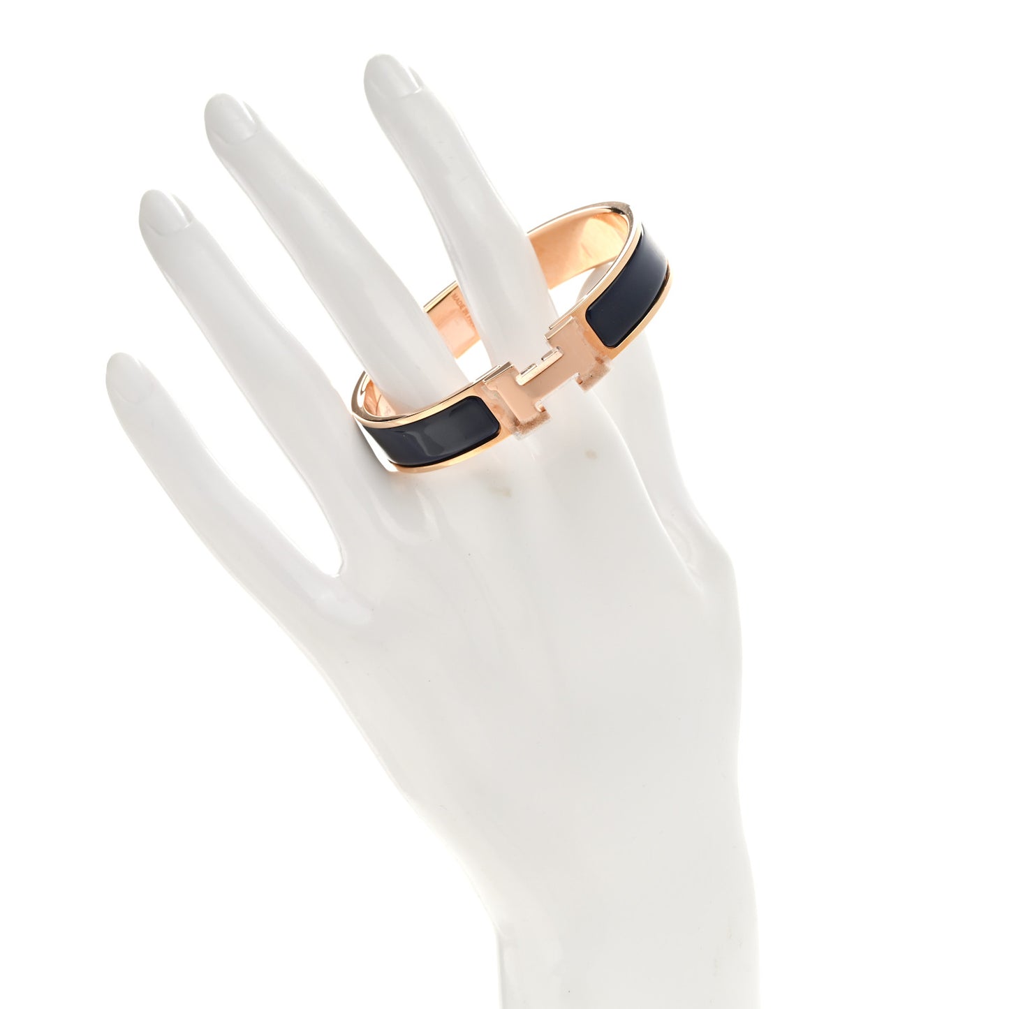 Narrow Enamel Clic Clac H Bracelet PM Bleu Abysse