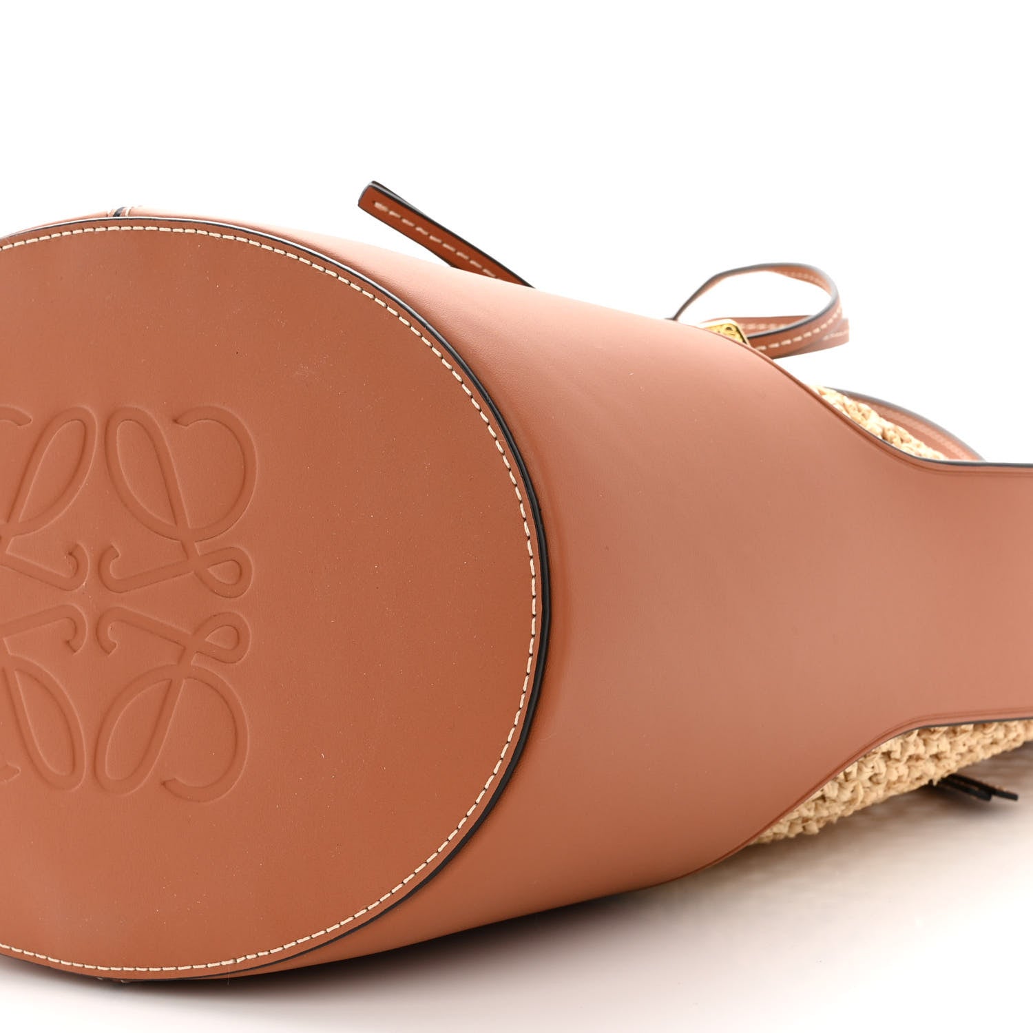 Loewe Raffia Calfskin Balloon Bucket Bag Natural Tan 9 of 10