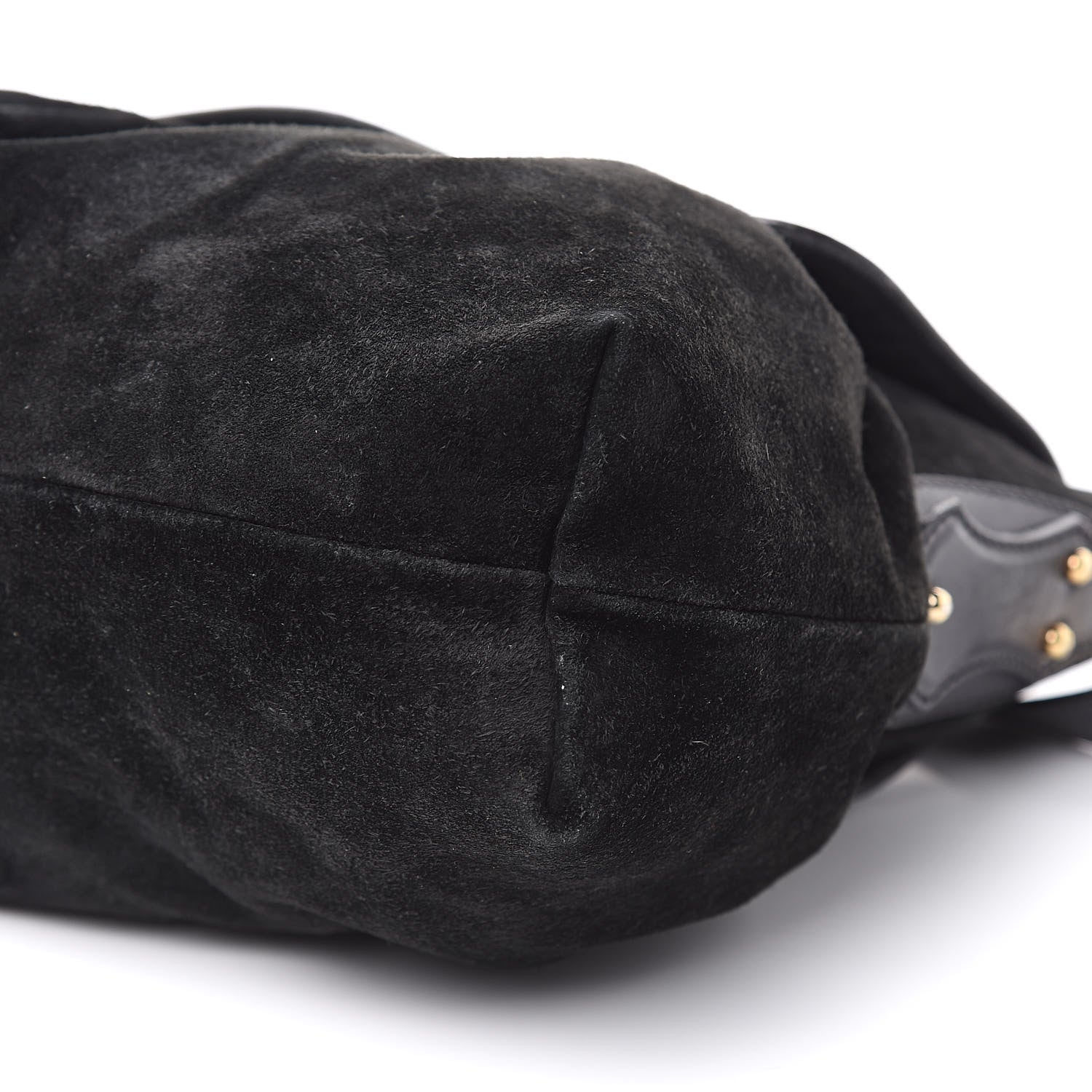 Fendi Suede Large Chef Shoulder Bag Black 9 of 17