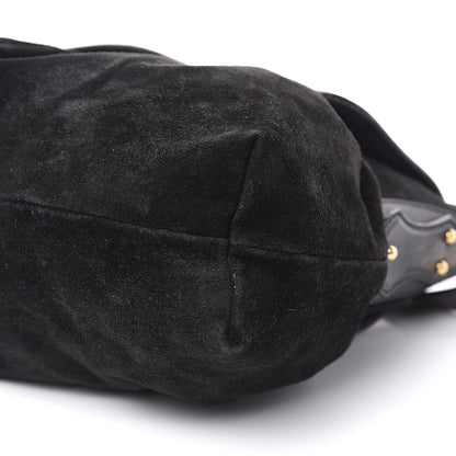 Fendi Suede Large Chef Shoulder Bag Black 9 of 17