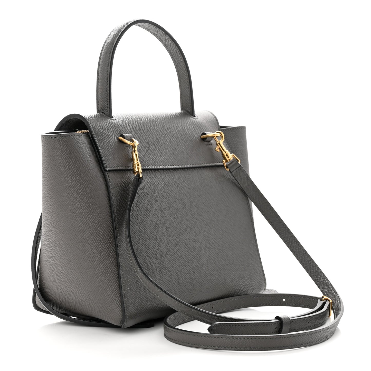 Grained Calfskin Nano Belt Bag Grey