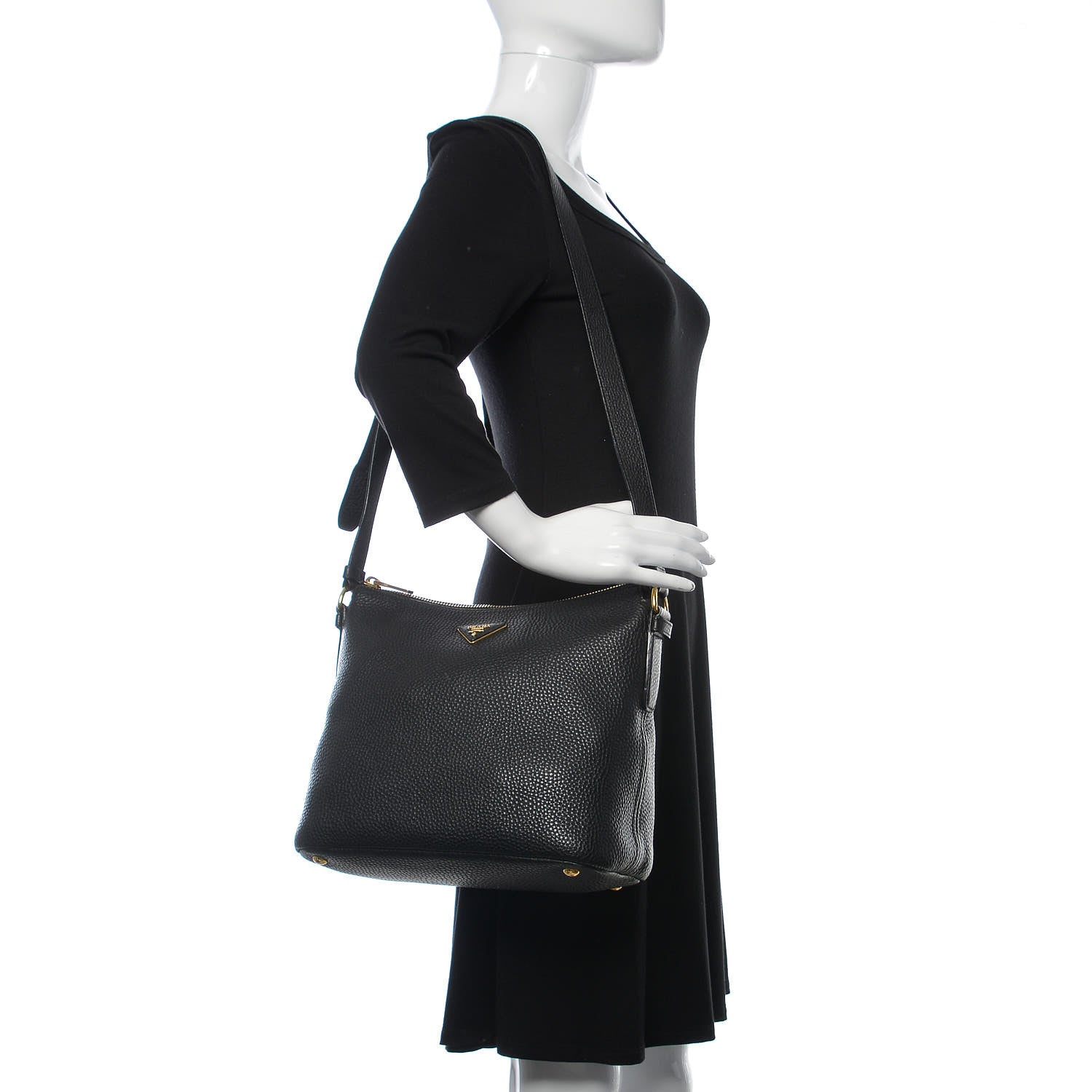 Prada Vitello Daino Hobo Black 2 of 12