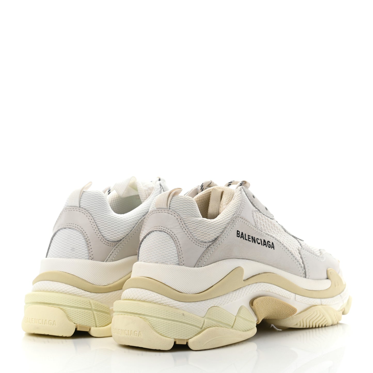 Fabric Mesh Womens Triple S Sneakers 41 White