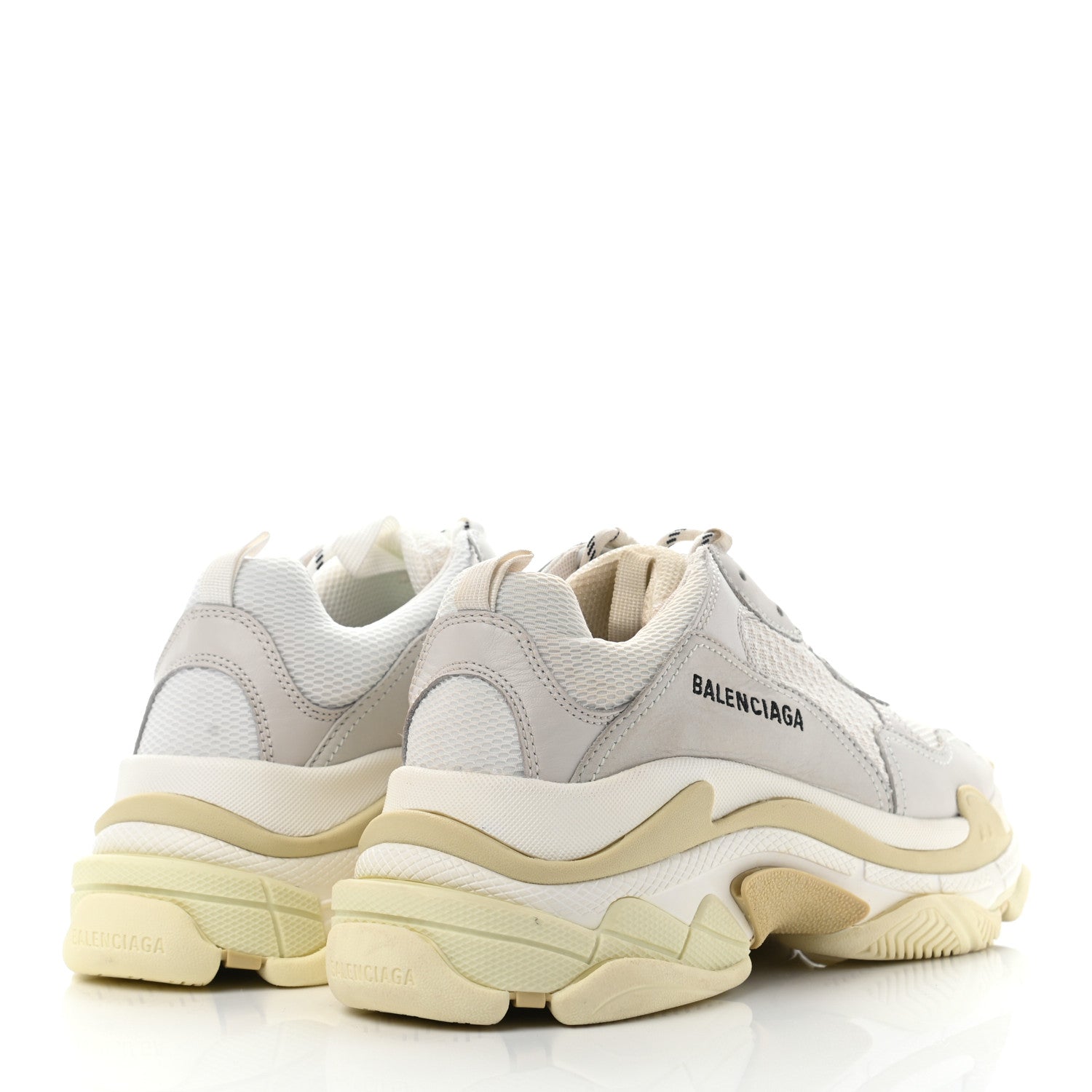 Balenciaga Fabric Mesh Womens Triple S Sneakers 41 White 4 of 10