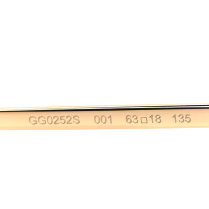 Gucci Metal Oversized Round Sunglasses GG0252S Gold 6 of 8