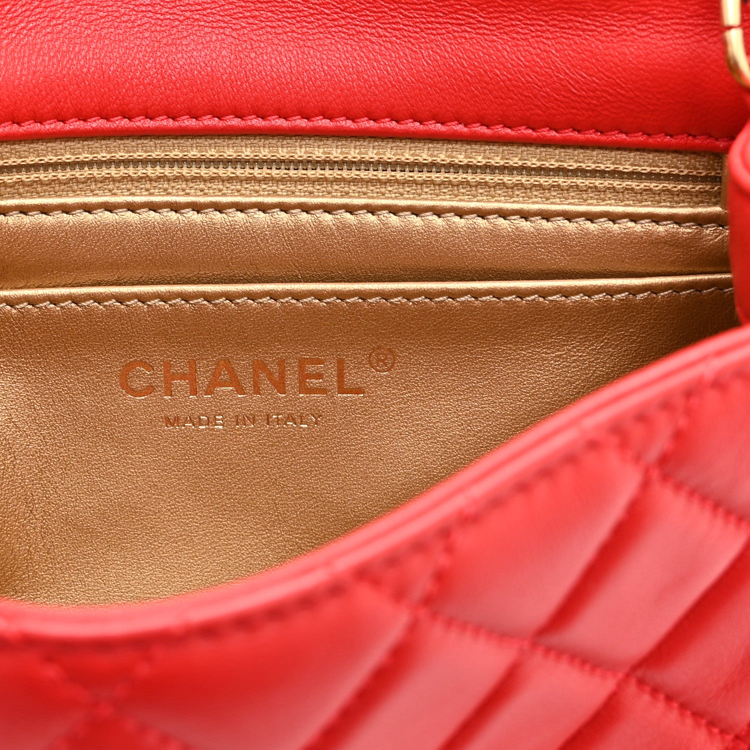Chanel Lambskin Quilted Mini Pearl Crush Flap Red 6 of 10
