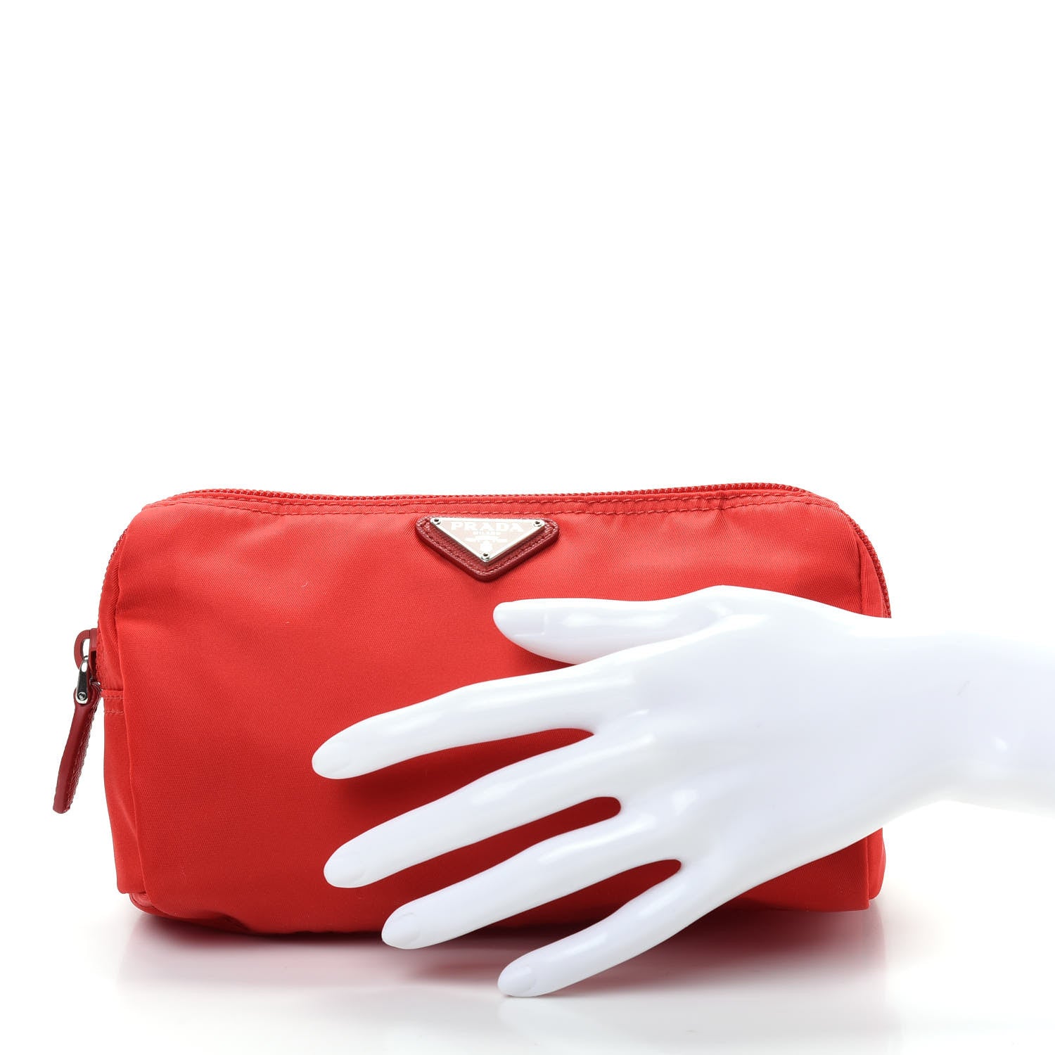 Prada Tessuto Nylon Vela Cosmetic Pouch Rosso 2 of 8