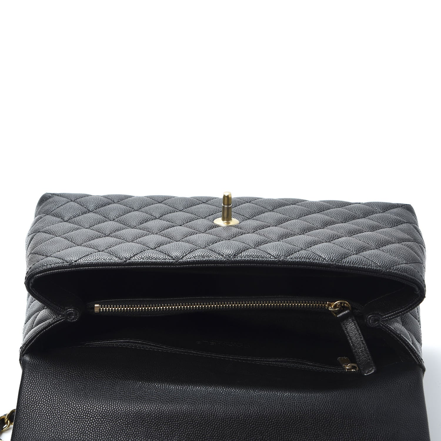 Chanel Caviar Lizard Quilted Small Coco Handle Flap Black 4 of 10