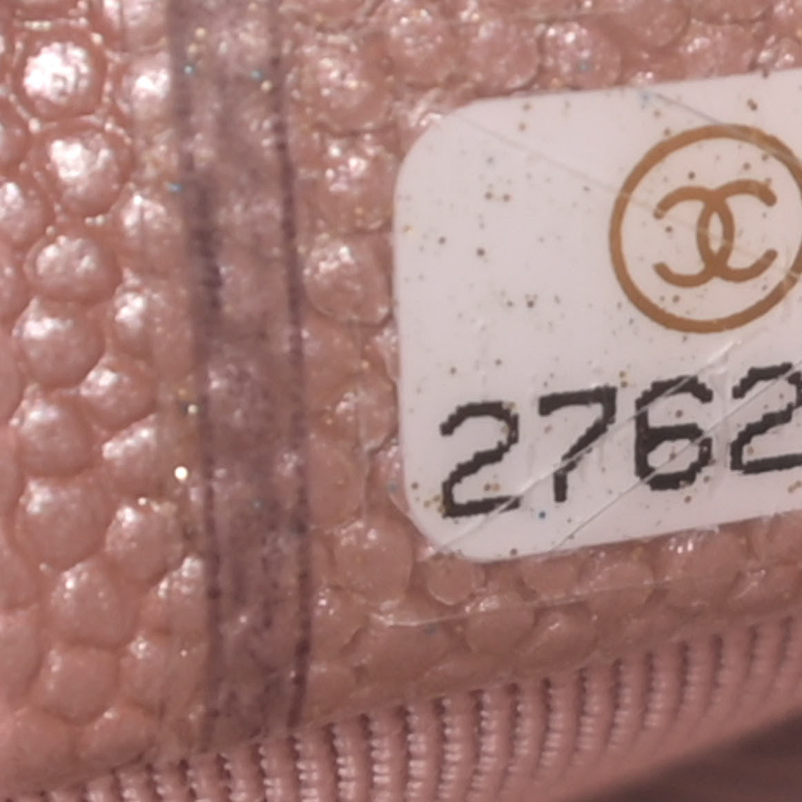 Chanel Metallic Caviar Chevron Quilted Small Vintage Mademoiselle Cosmetic Case Pink 7 of 8