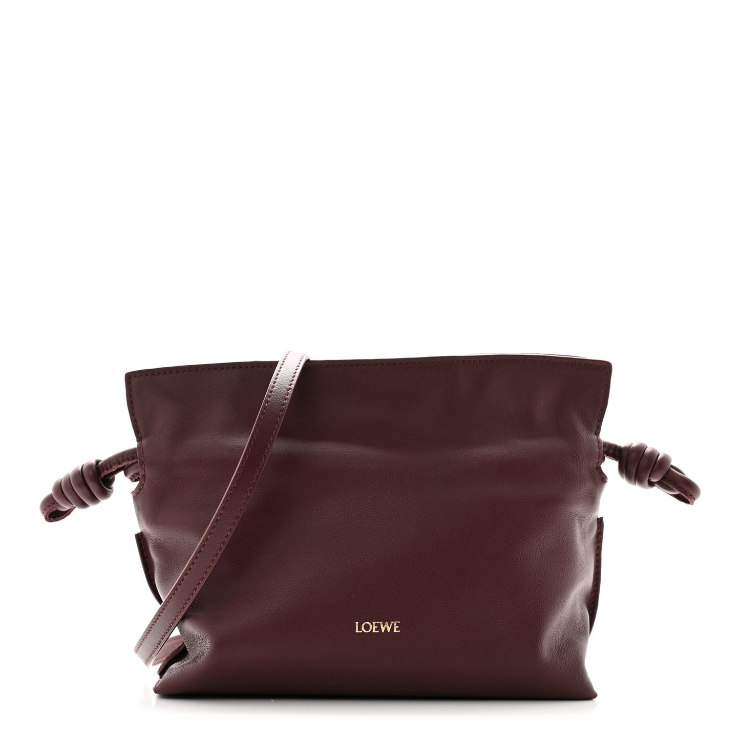 Calfskin Mini Flamenco Knot Clutch Prune