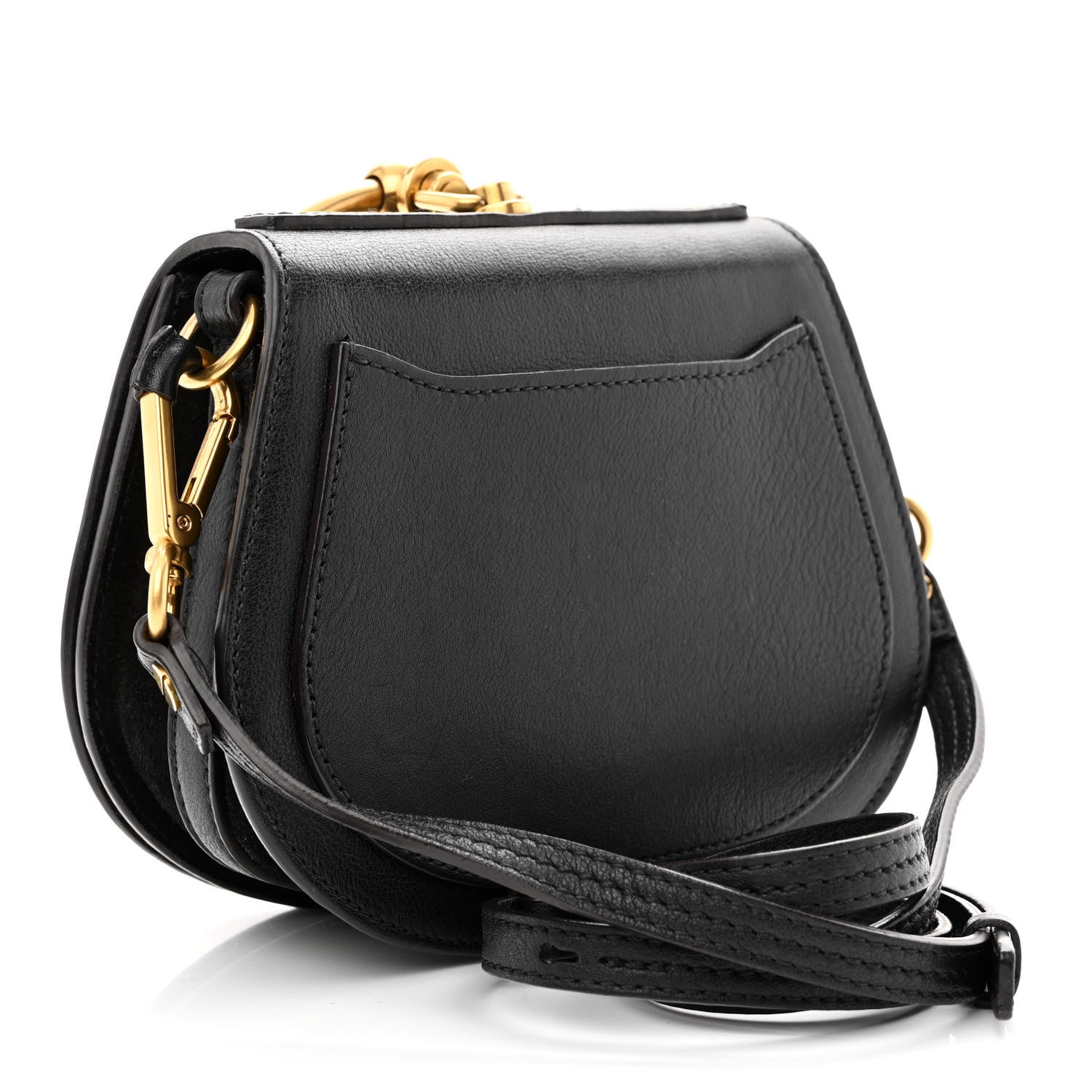 Chloe Calfskin Suede Small Nile Bracelet Bag Black 3 of 10