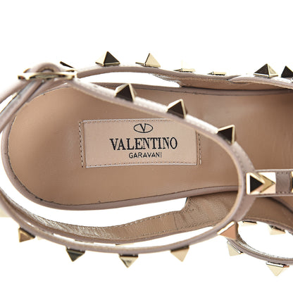 Valentino Garavani Nappa Rockstud Ankle Strap Pumps 38.5 Black Poudre 6 of 11