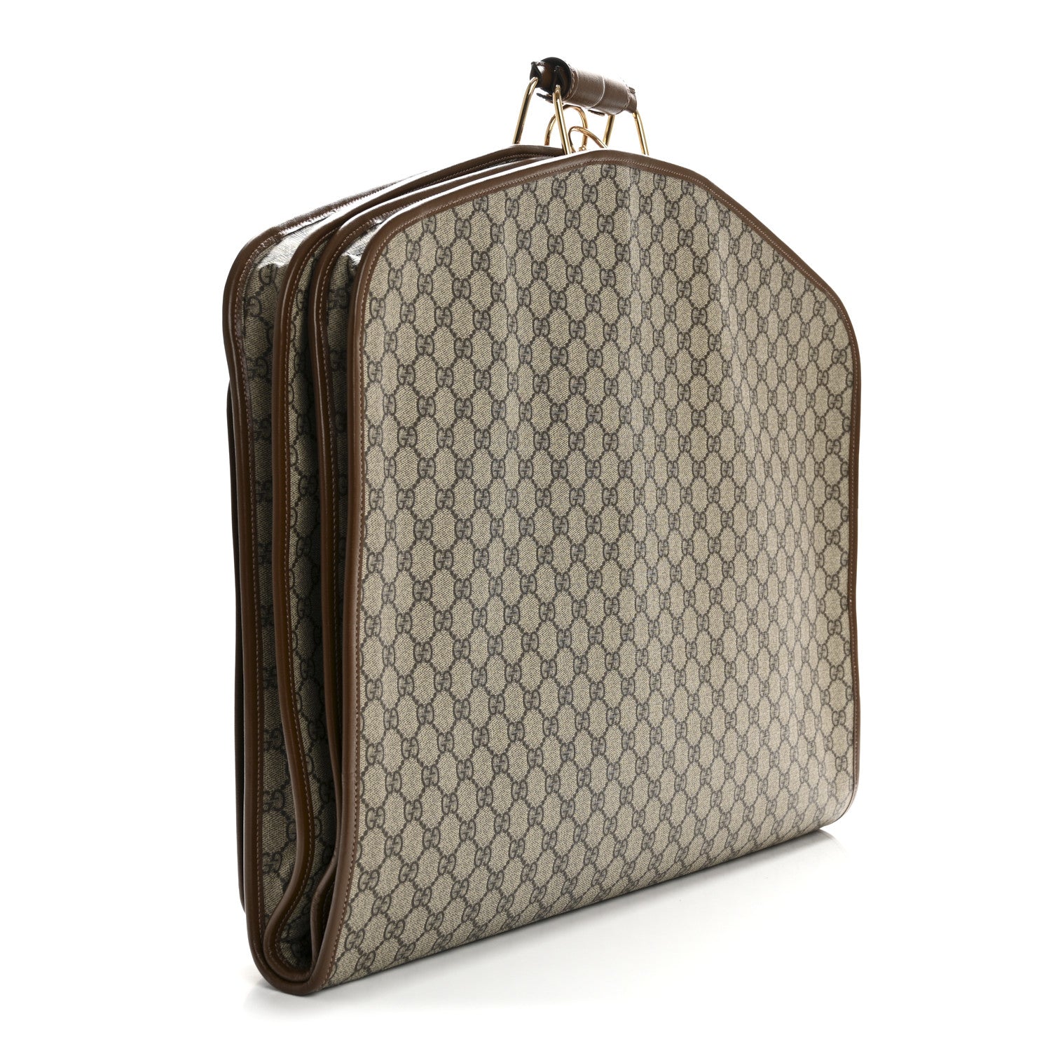 Gucci GG Supreme Monogram Azalea Calfskin Retro Interlocking G Hanger Garment Bag Beige Ebony Brown Sugar 2 of 9