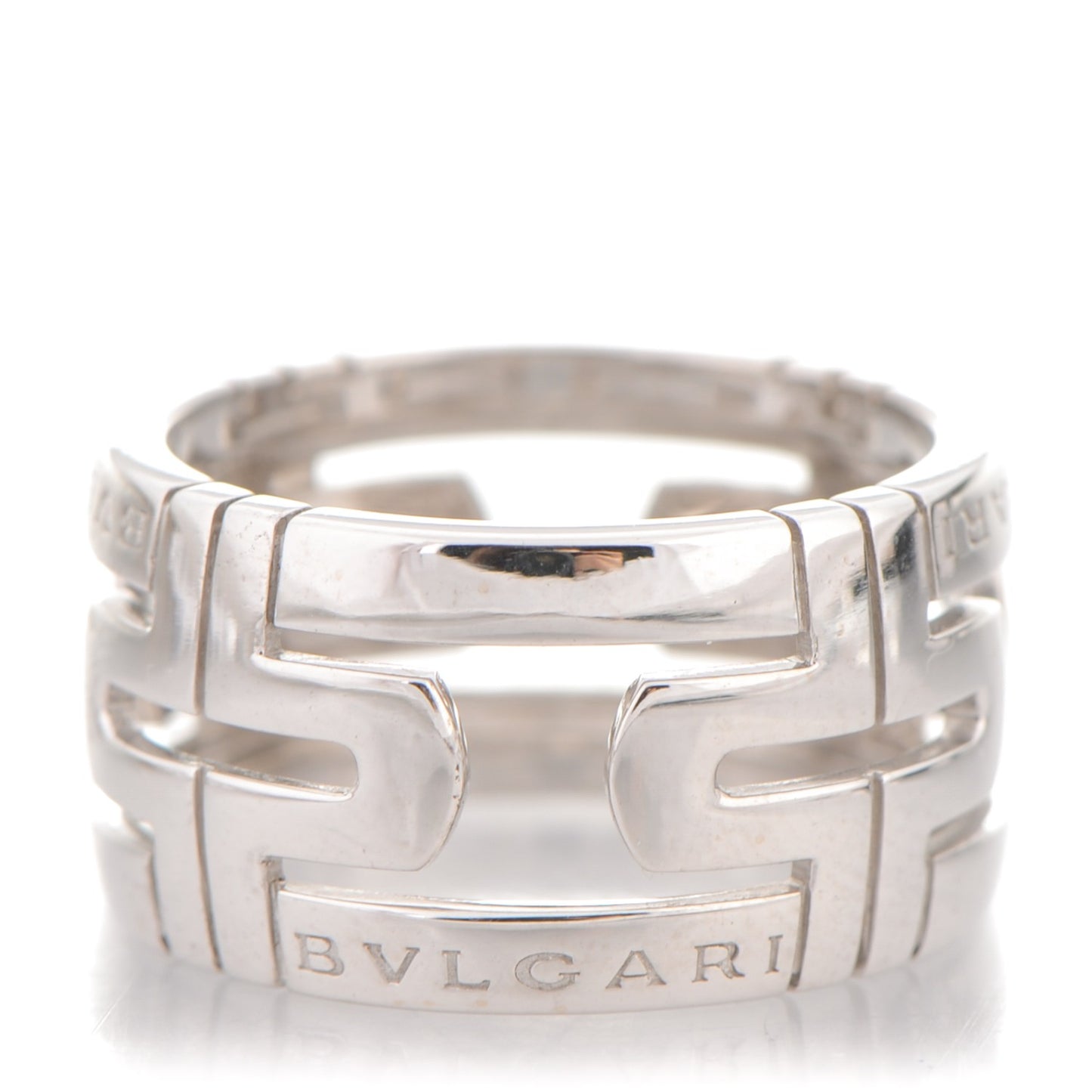 18K White Gold Small Parentesi Ring 7.5